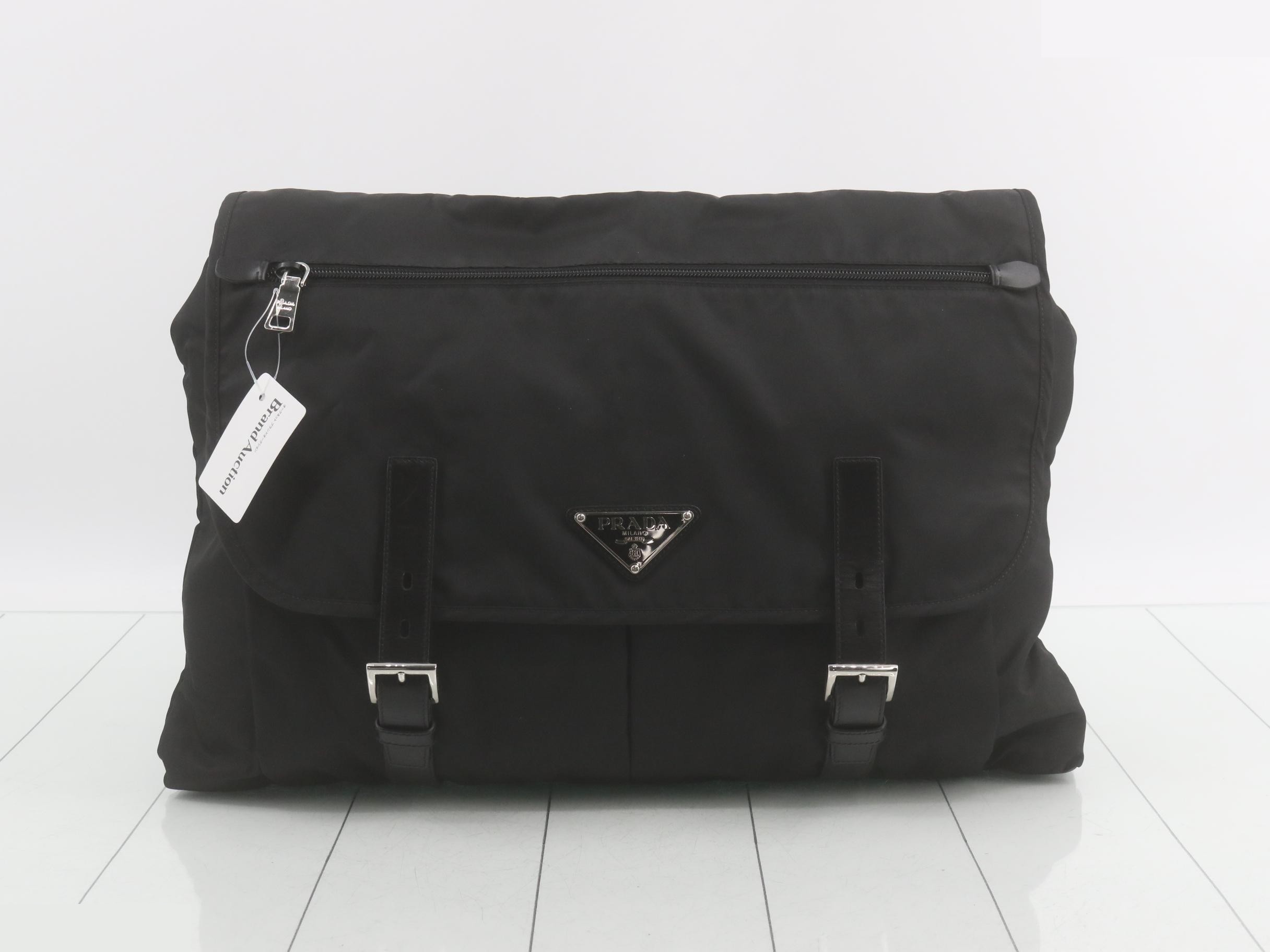 Nylon Flap Shoulder Bag, Black