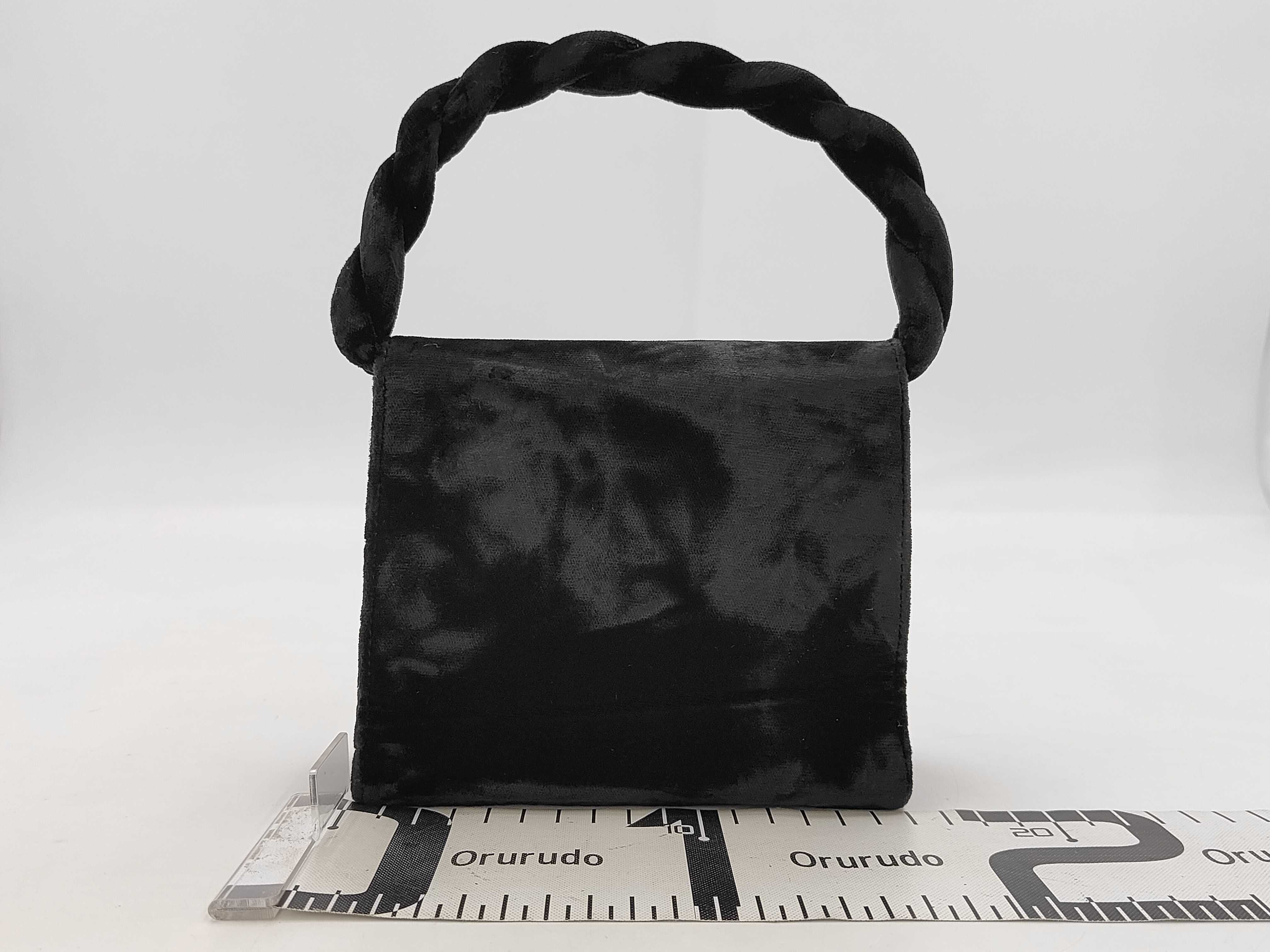 Mini Handbag, Twist Handle, Velour, Black, Gold Hardware — view 2