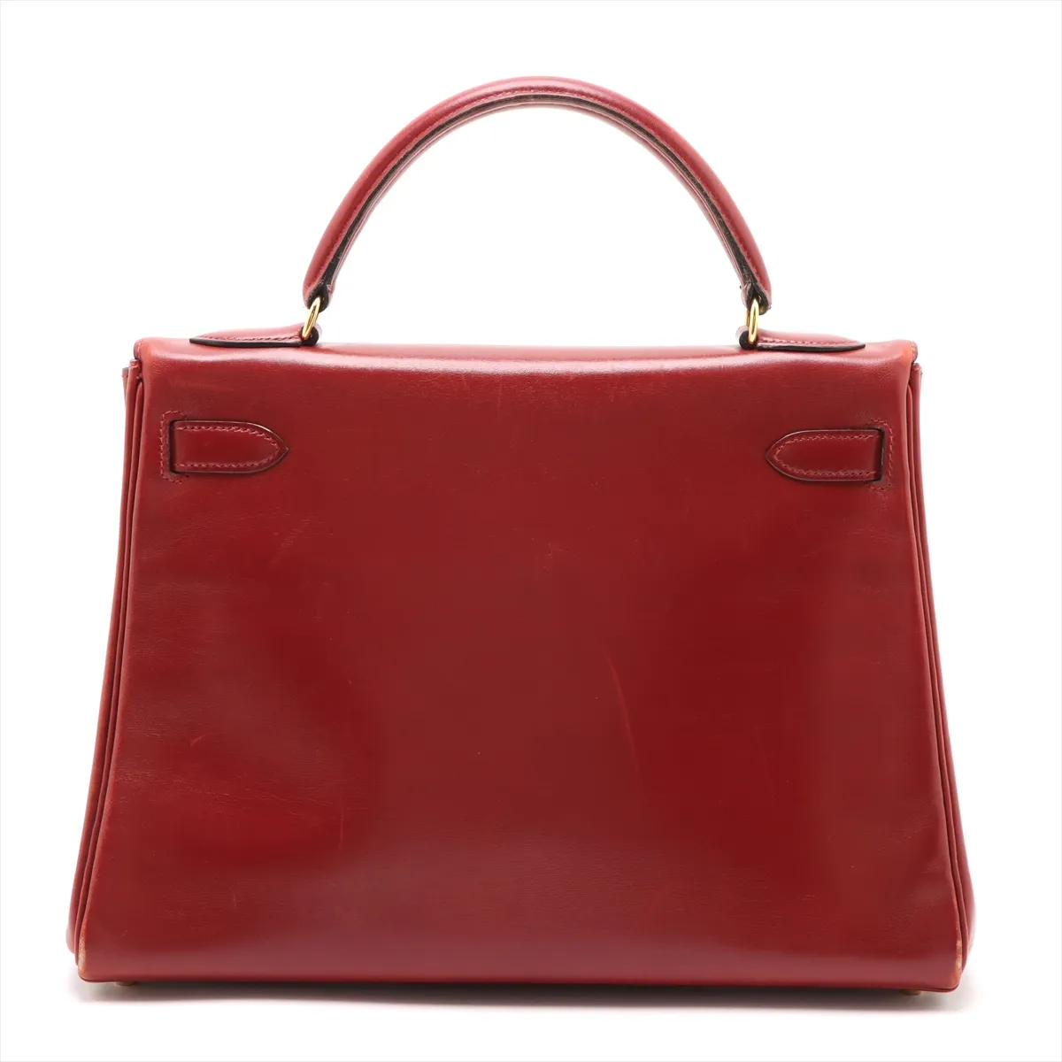 [Individually wrapped] Hermes Kelly 32 Le Tourne Box Calf Rouge Ash Gold Hardware W:1993 — view 2
