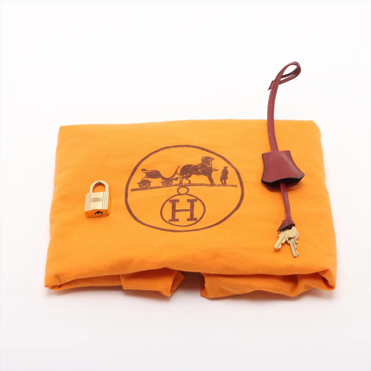 [Individually wrapped] Hermes Kelly 32 Le Tourne Box Calf Rouge Ash Gold Hardware W:1993 — view 14