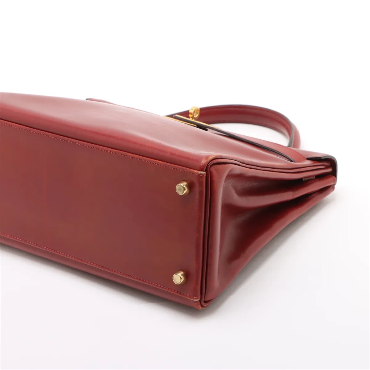 [Individually wrapped] Hermes Kelly 32 Le Tourne Box Calf Rouge Ash Gold Hardware W:1993 — view 3
