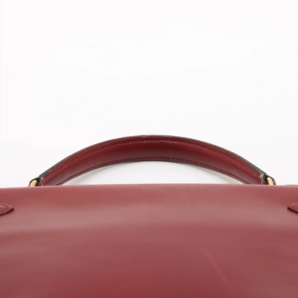 [Individually wrapped] Hermes Kelly 32 Le Tourne Box Calf Rouge Ash Gold Hardware W:1993 — view 6