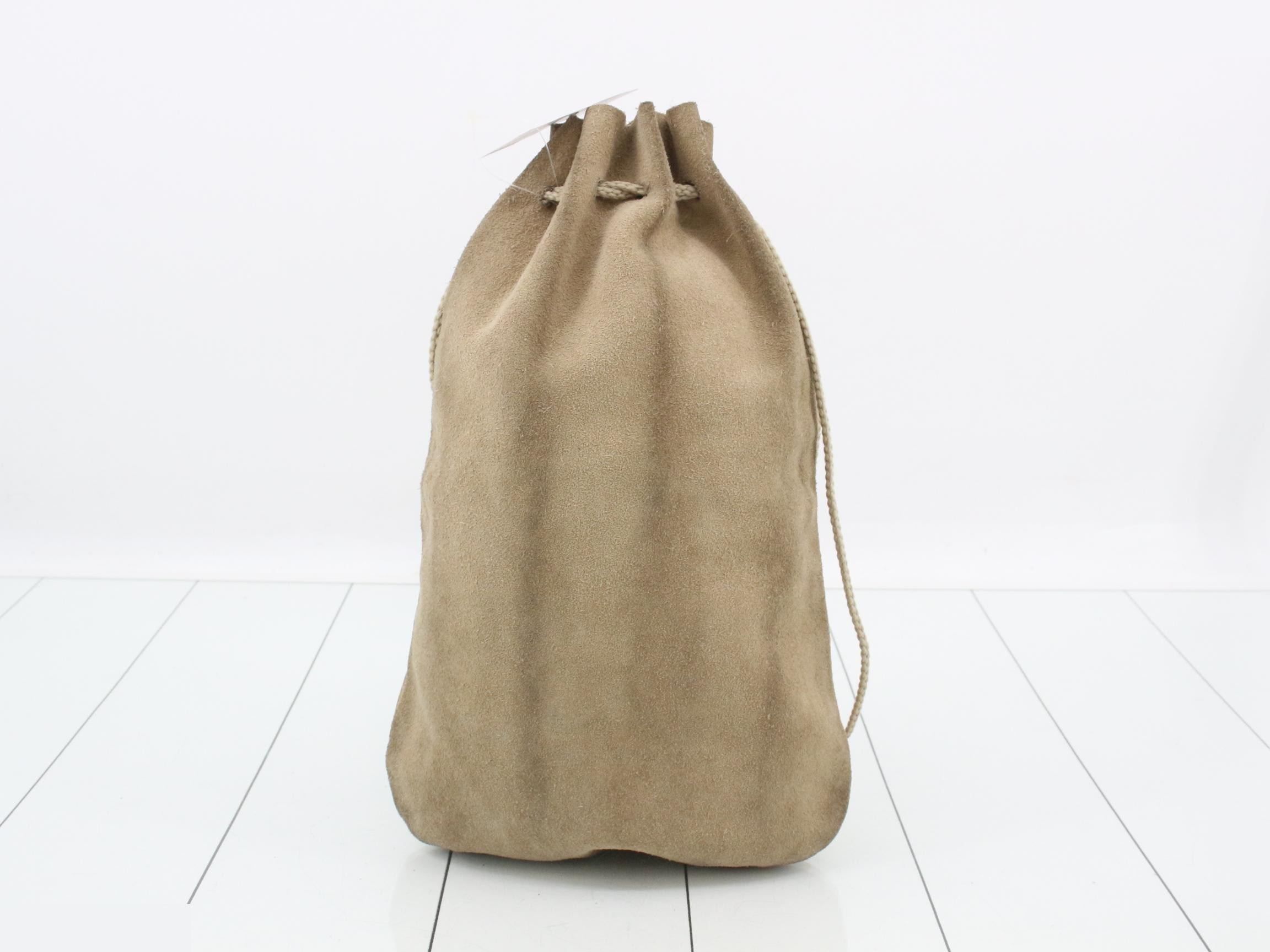 drawstring pouch, suede — view 2