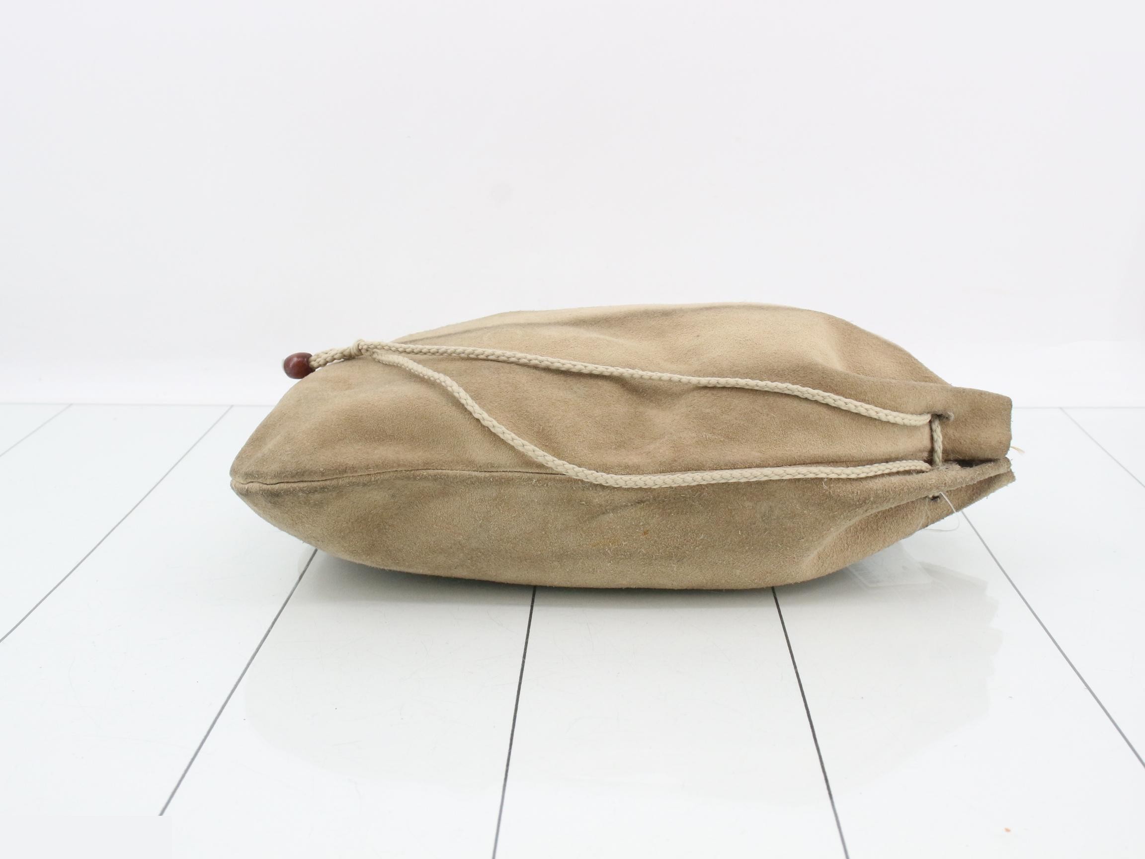 drawstring pouch, suede — view 3