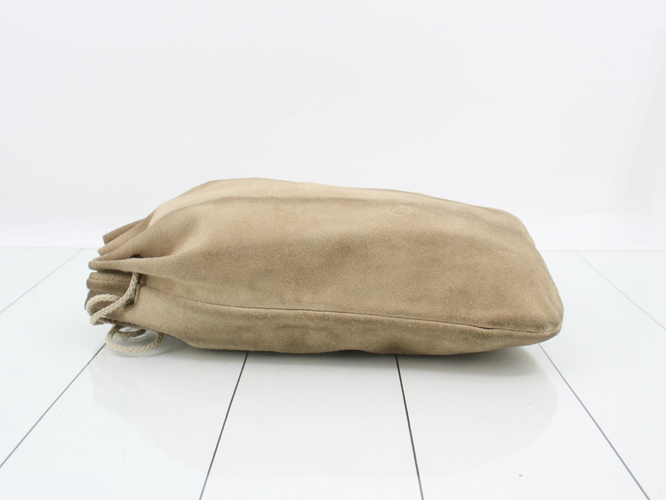 drawstring pouch, suede — view 4