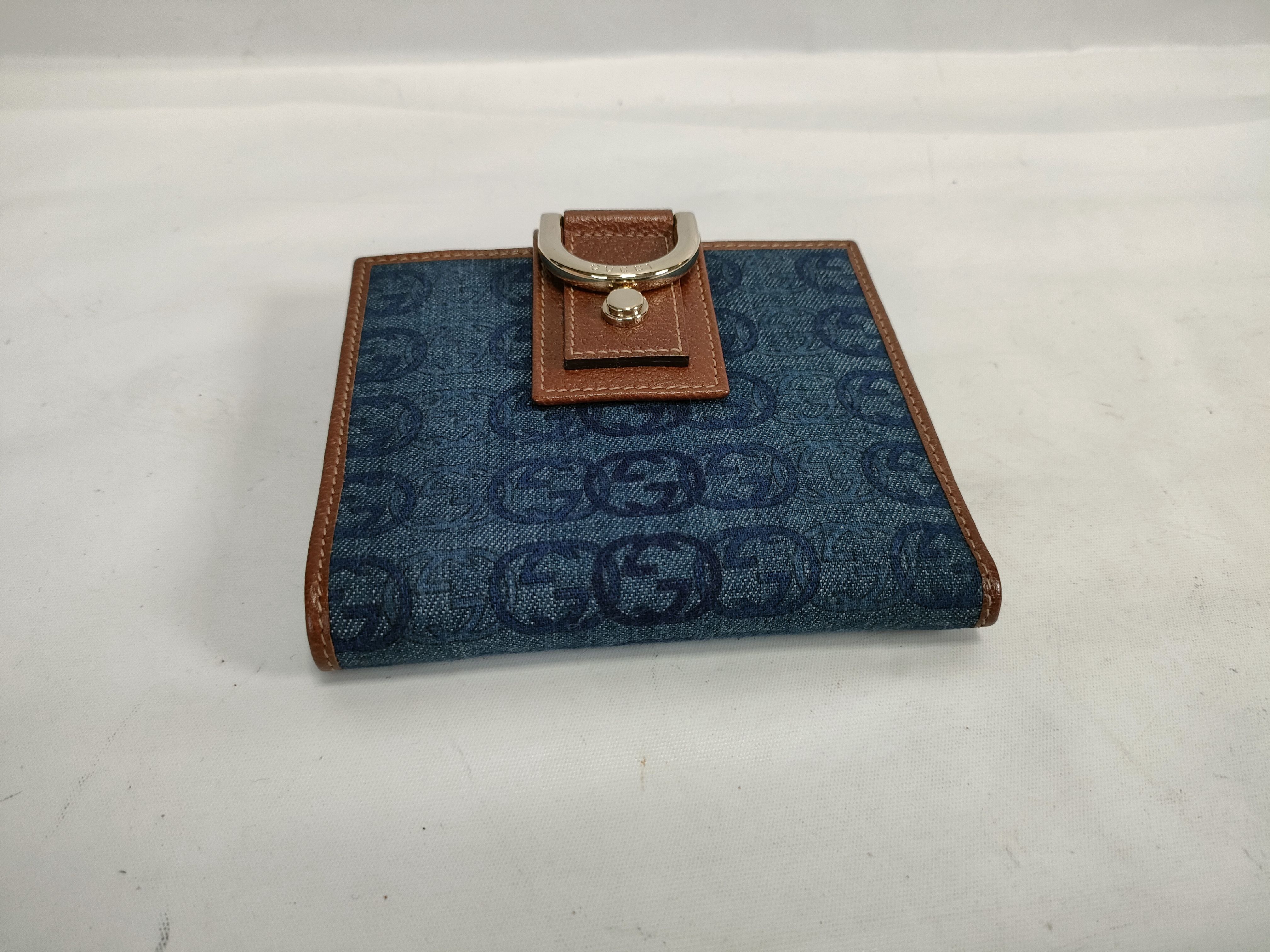 141411 Abbey Interlocking G Denim Bi-fold Wallet — view 4