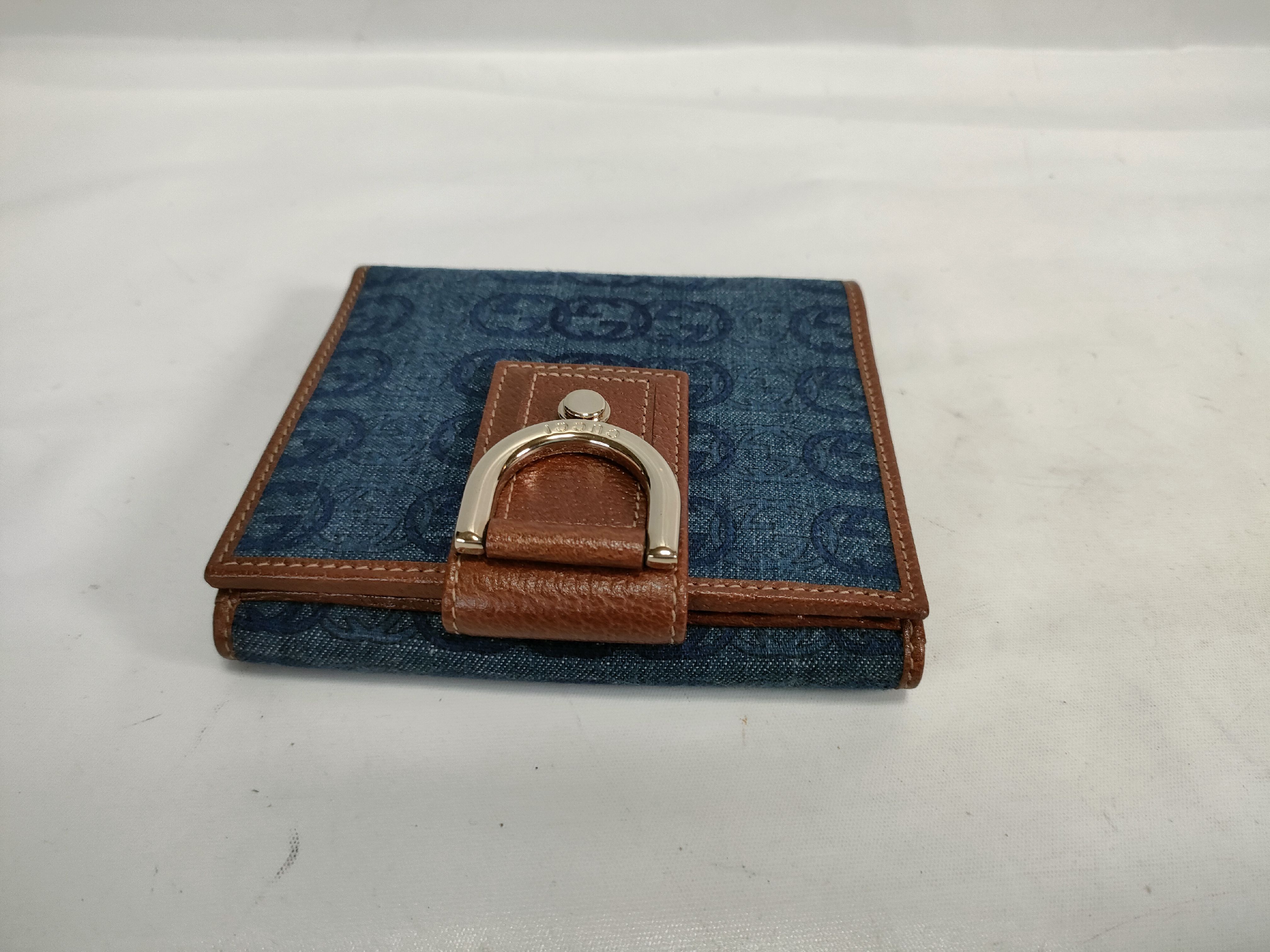 141411 Abbey Interlocking G Denim Bi-fold Wallet — view 6