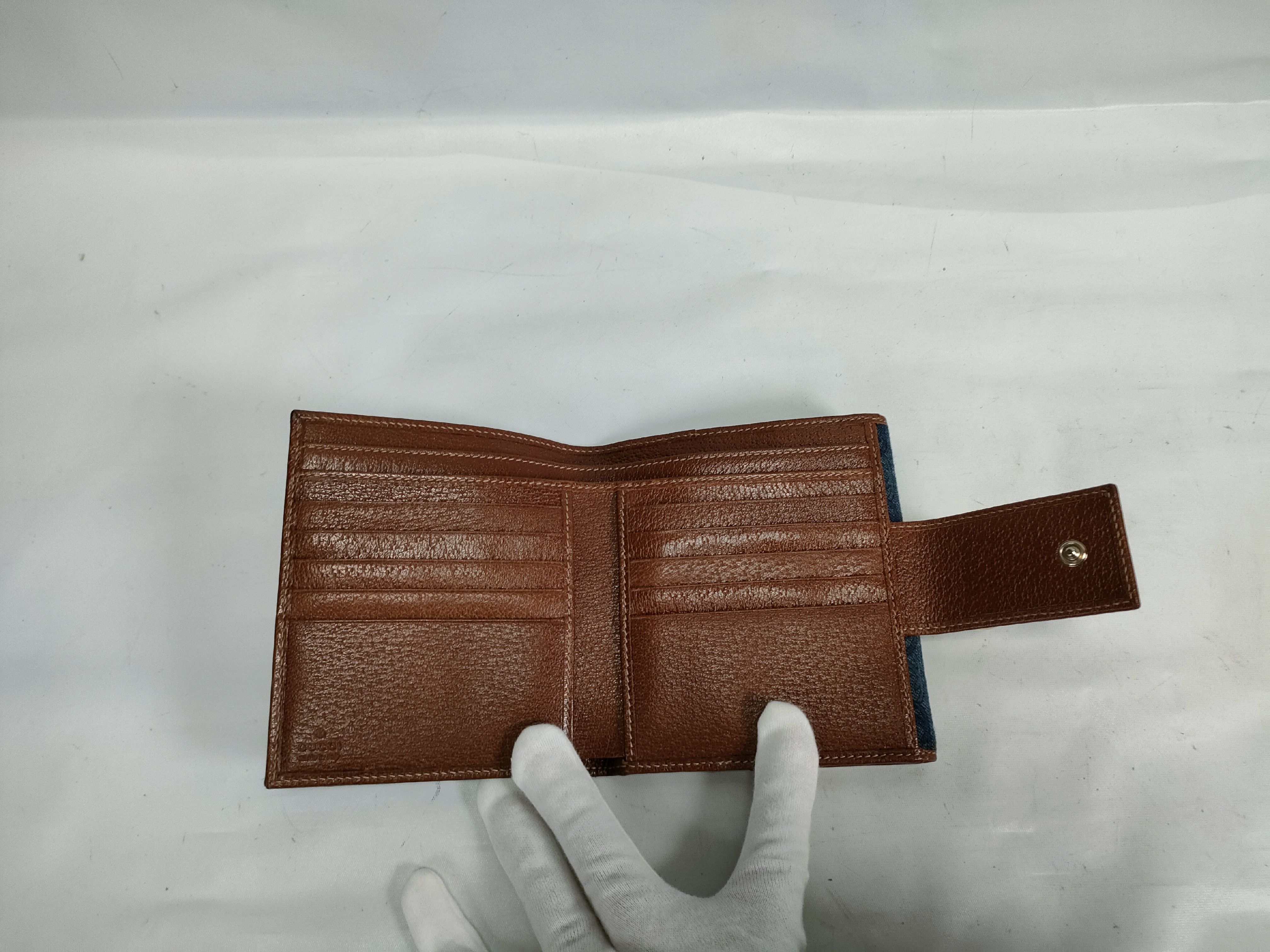 141411 Abbey Interlocking G Denim Bi-fold Wallet — view 7