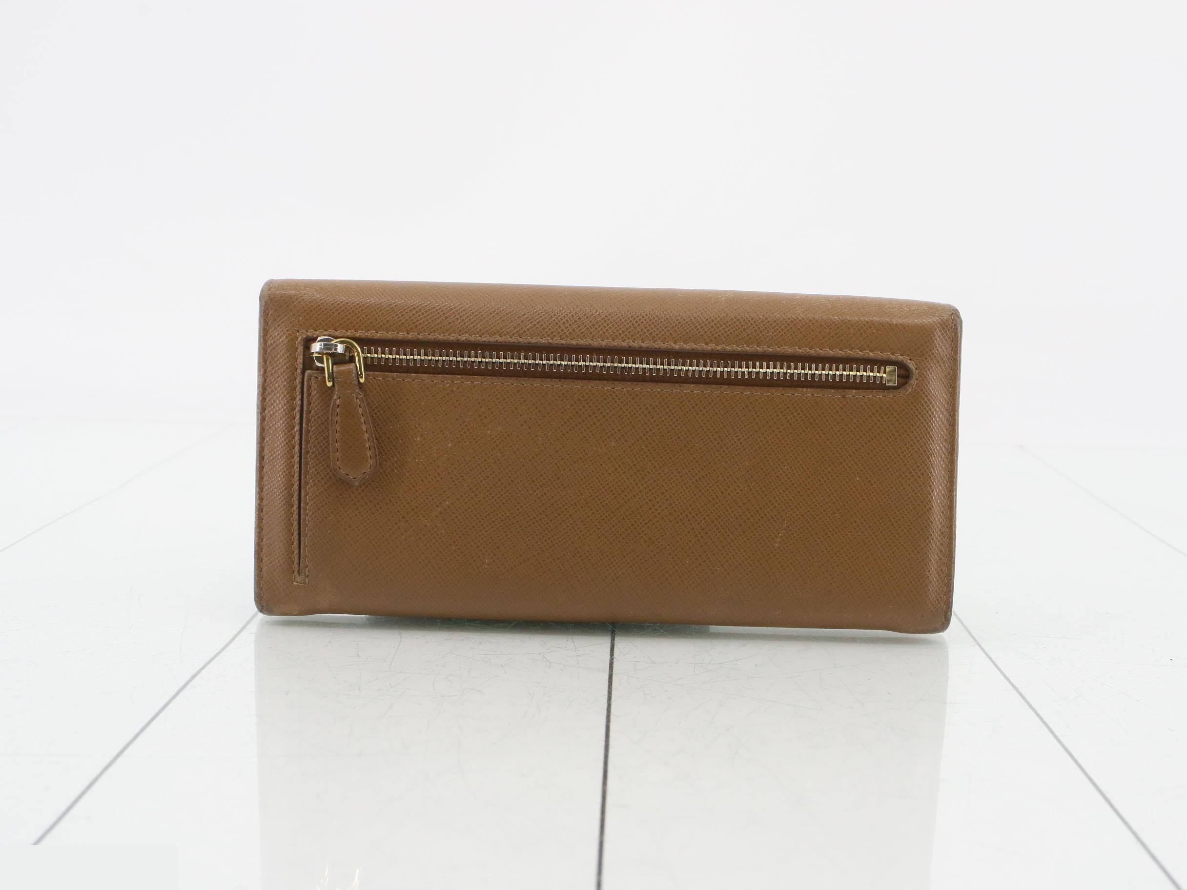 Saffiano bag, flap, long wallet, camel — view 2