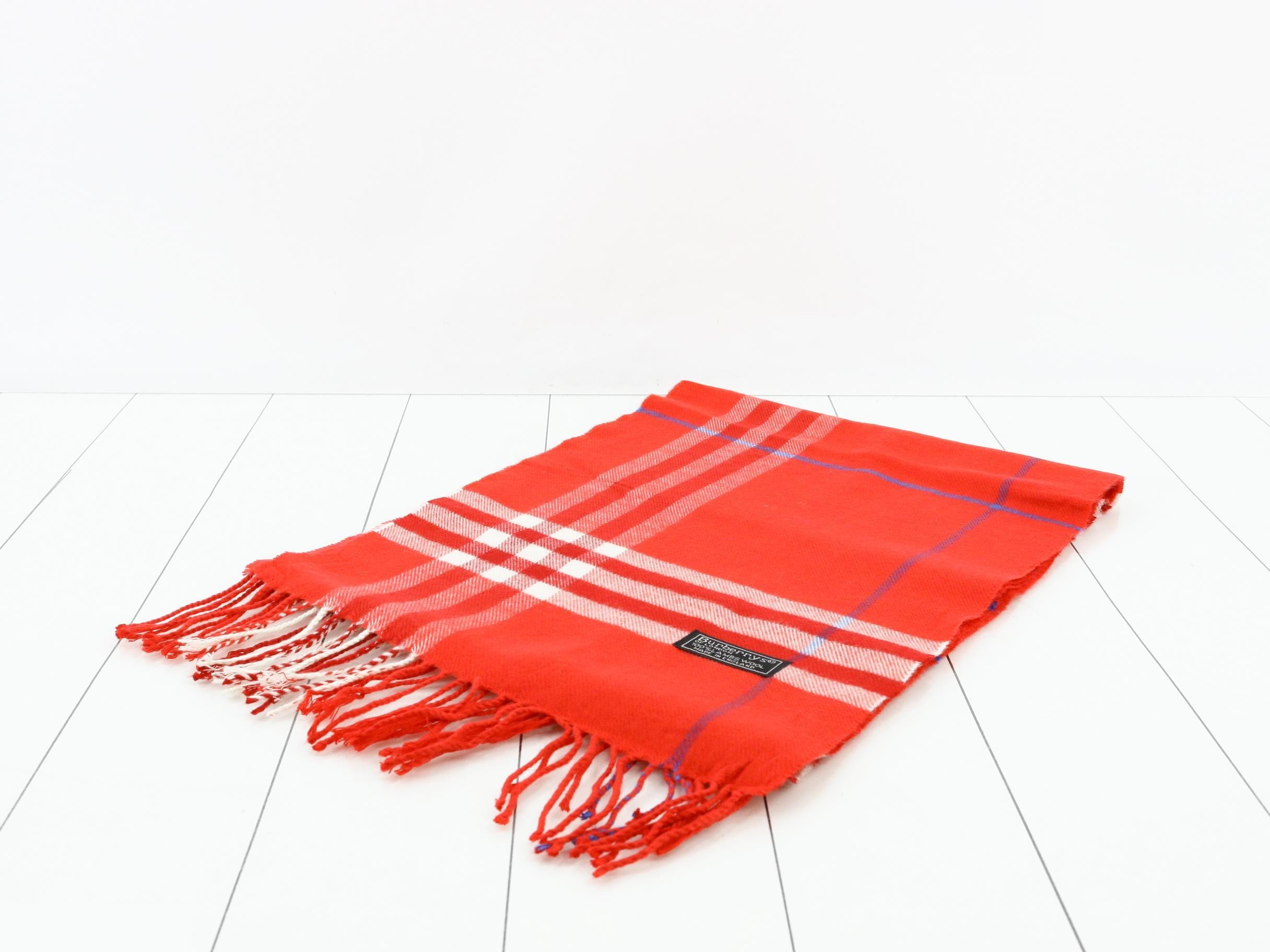 Nova Check Scarf, Red, 100% Wool