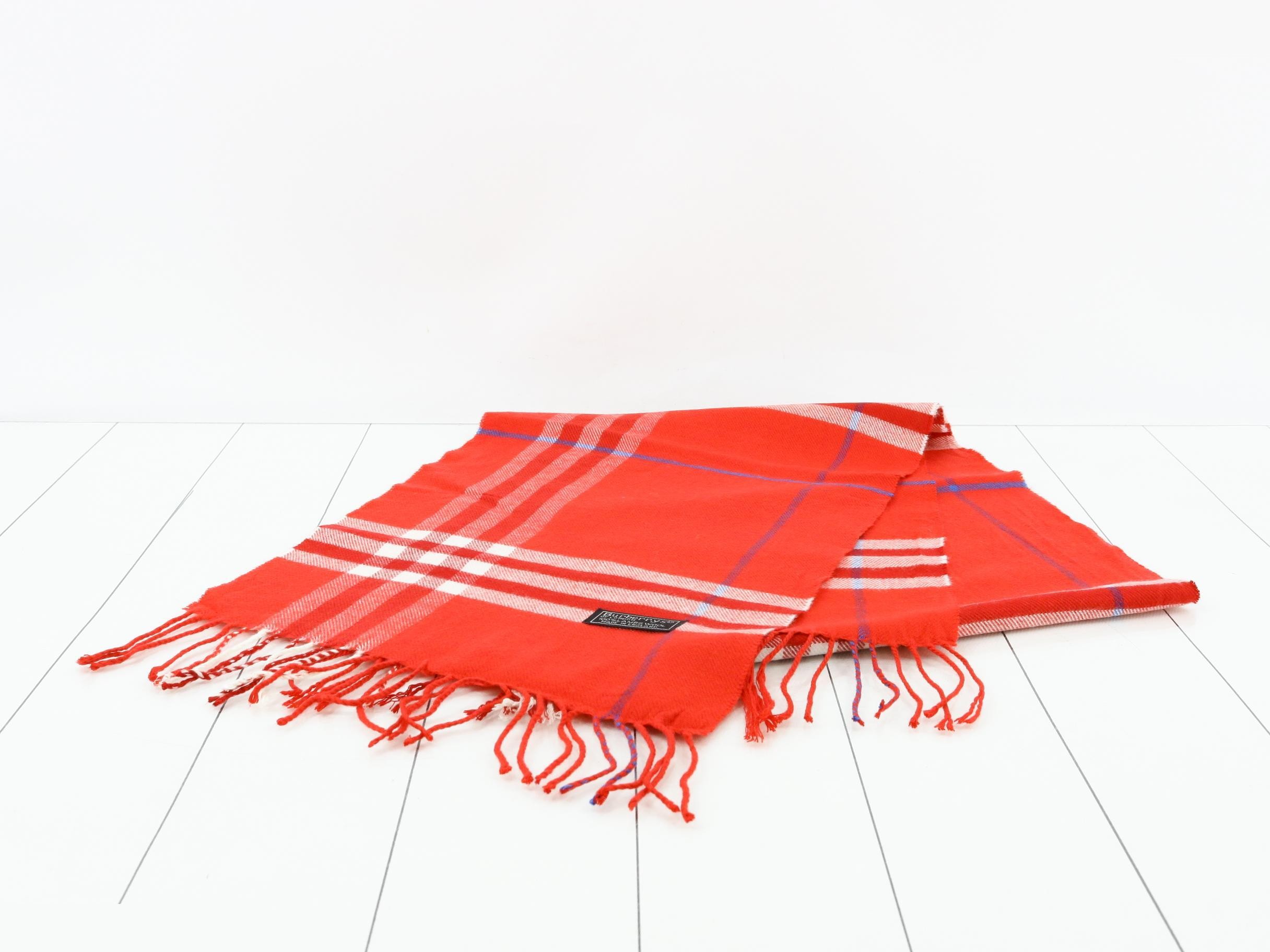 Nova Check Scarf, Red, 100% Wool — view 2