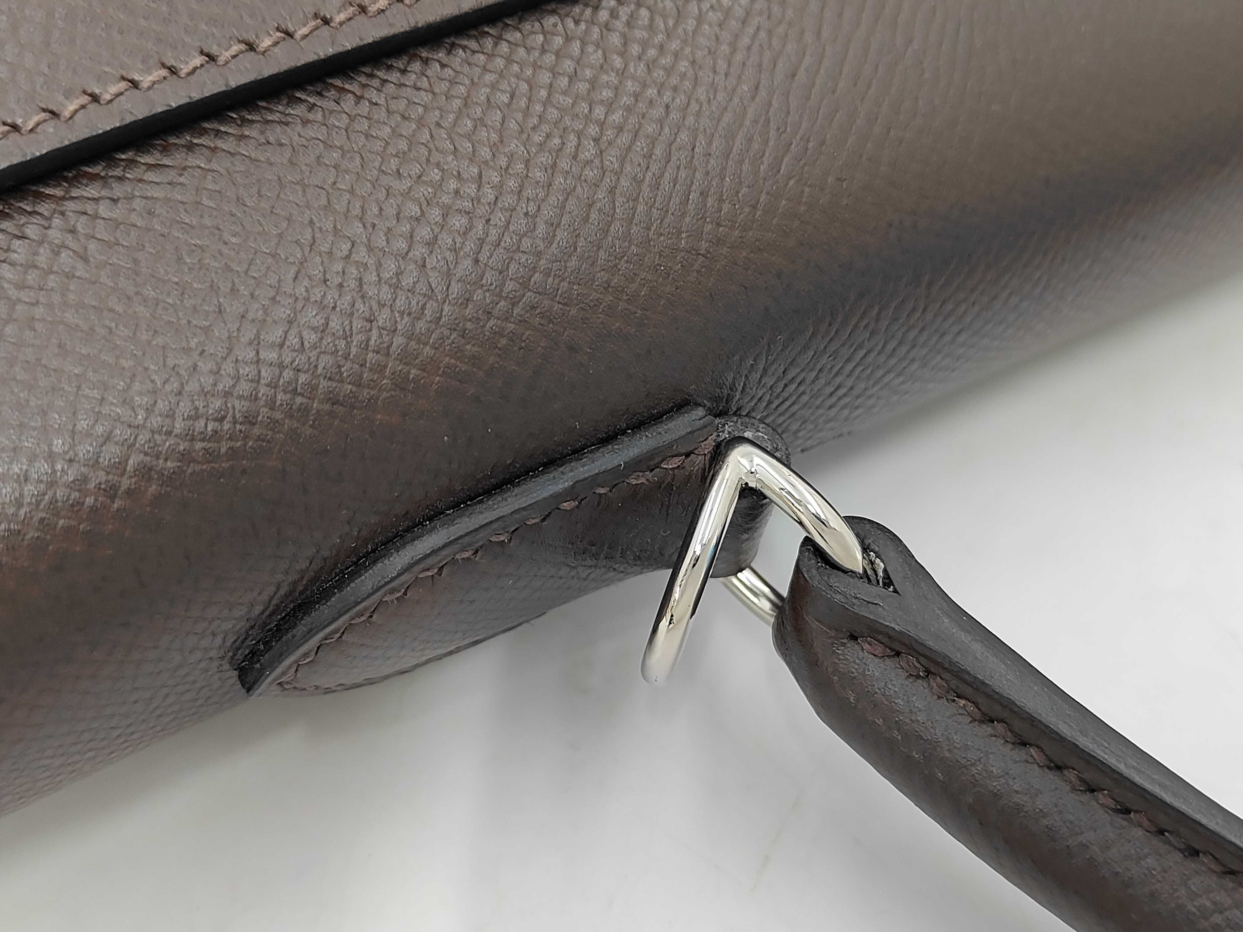 Kelly 35, 2-way bag, Epsom leather, dark brown, silver hardware, N stamp, includes dust bag, strap, rain cover, clochette, key, and 2 keys. 35x25x13cm, shoulder strap approx. 9cm. Handbag. — view 5