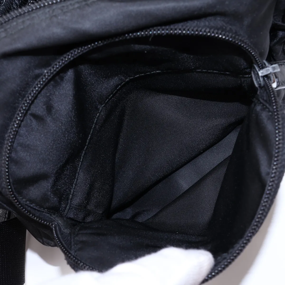 Tessuto Nylon x Leather Shoulder Bag, Black BT1738 — view 10