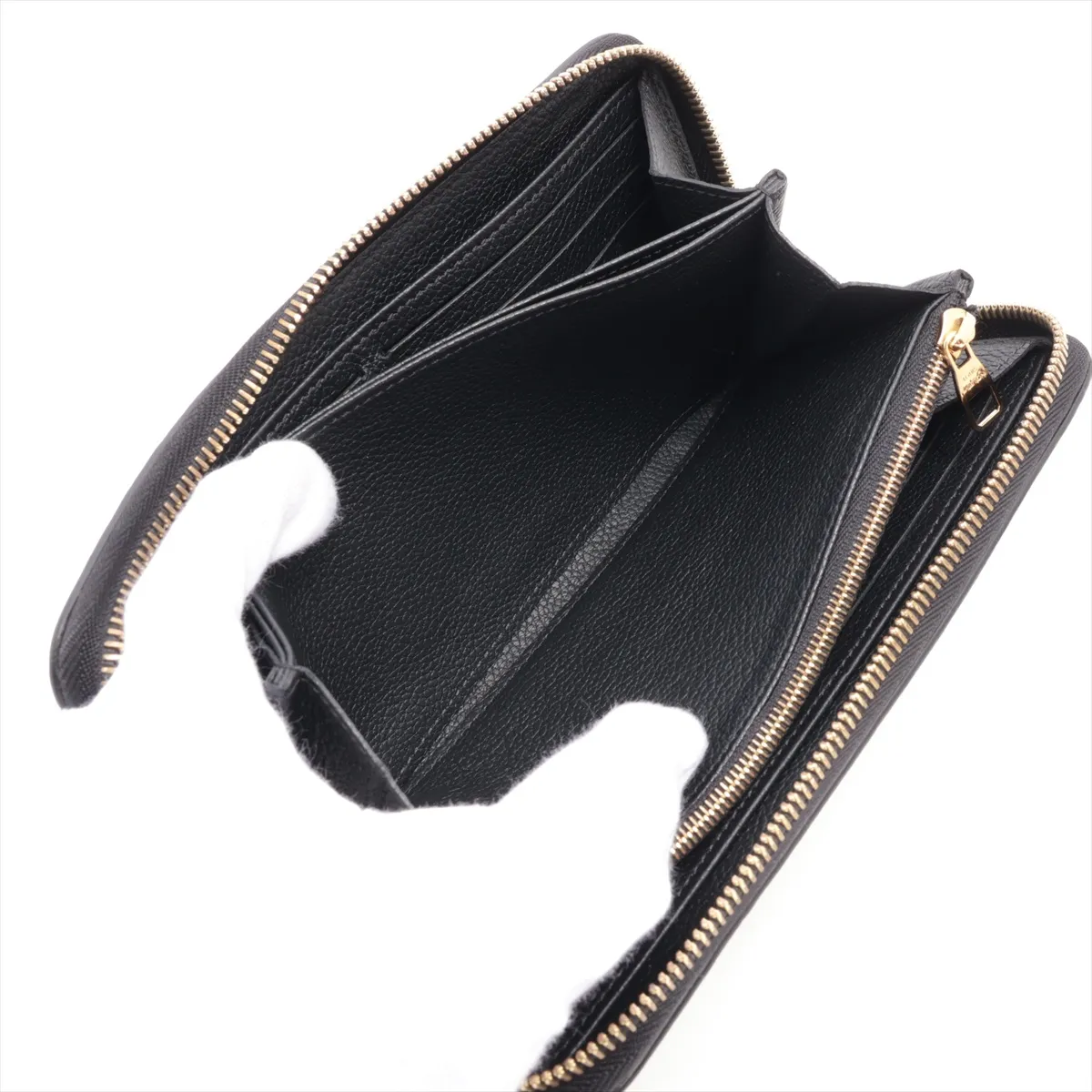 Bicolor Monogram Empreinte Zippy Wallet M80481 Noir x Cream Round Zip Wallet (RFID detected) — view 7