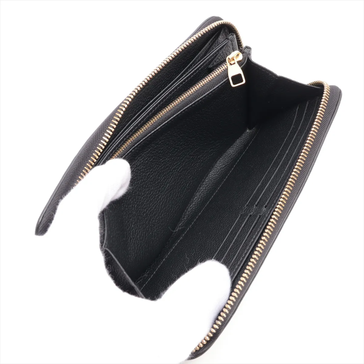 Bicolor Monogram Empreinte Zippy Wallet M80481 Noir x Cream Round Zip Wallet (RFID detected) — view 8