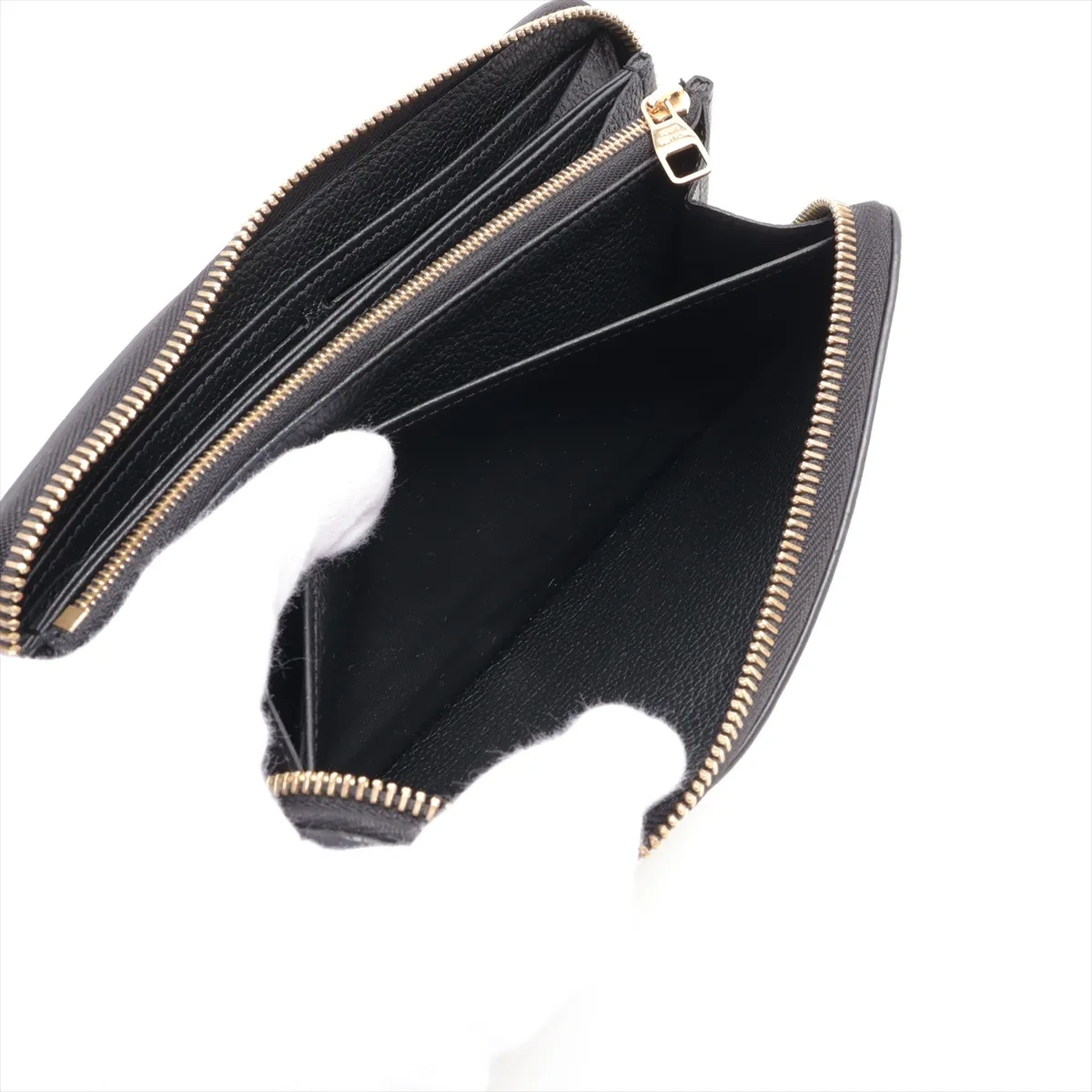 Bicolor Monogram Empreinte Zippy Wallet M80481 Noir x Cream Round Zip Wallet (RFID detected) — view 9