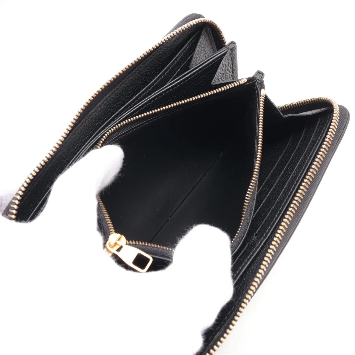 Bicolor Monogram Empreinte Zippy Wallet M80481 Noir x Cream Round Zip Wallet (RFID detected) — view 10