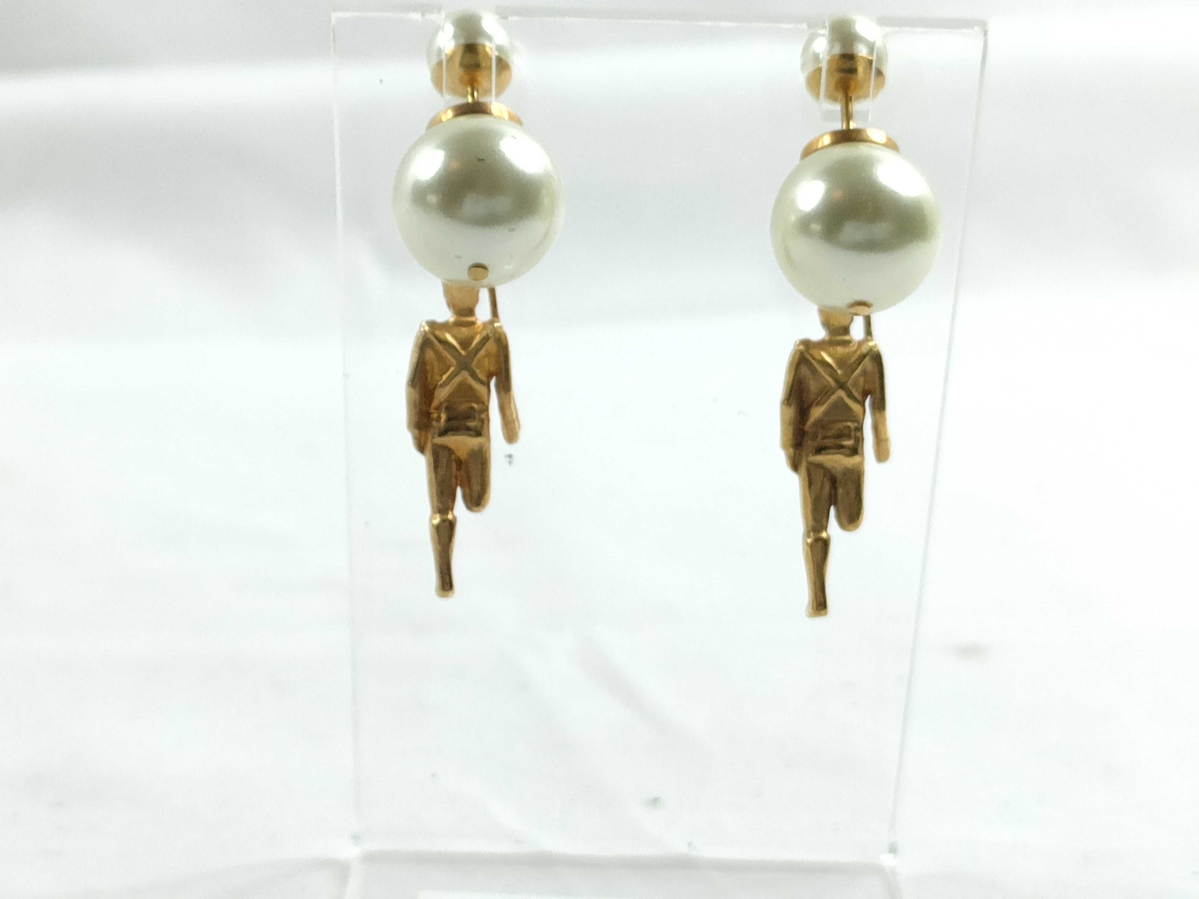 Tribal Pearl Earrings — view 2