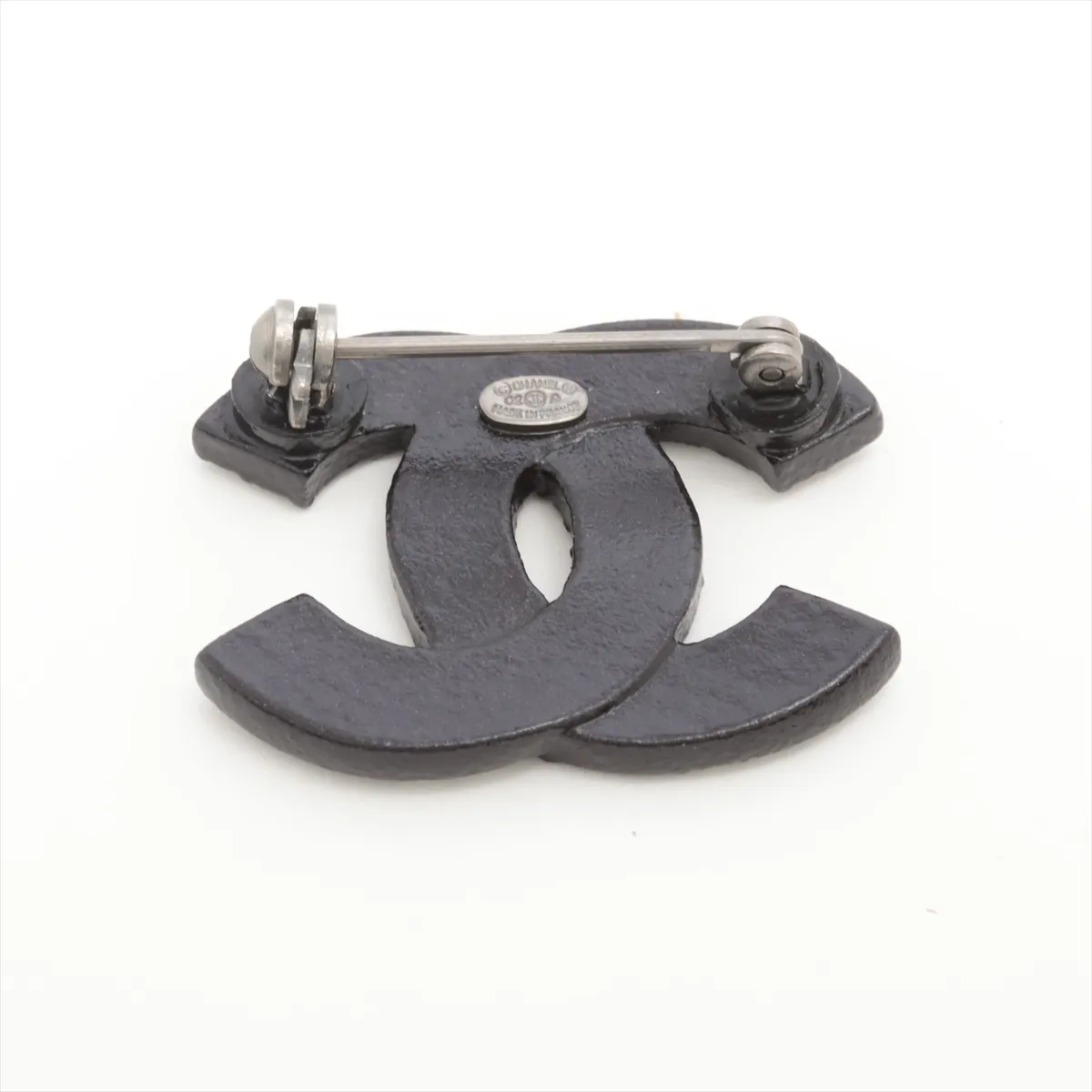 Coco Mark 02A Brooch, Metal x Rhinestone, Black. — view 2