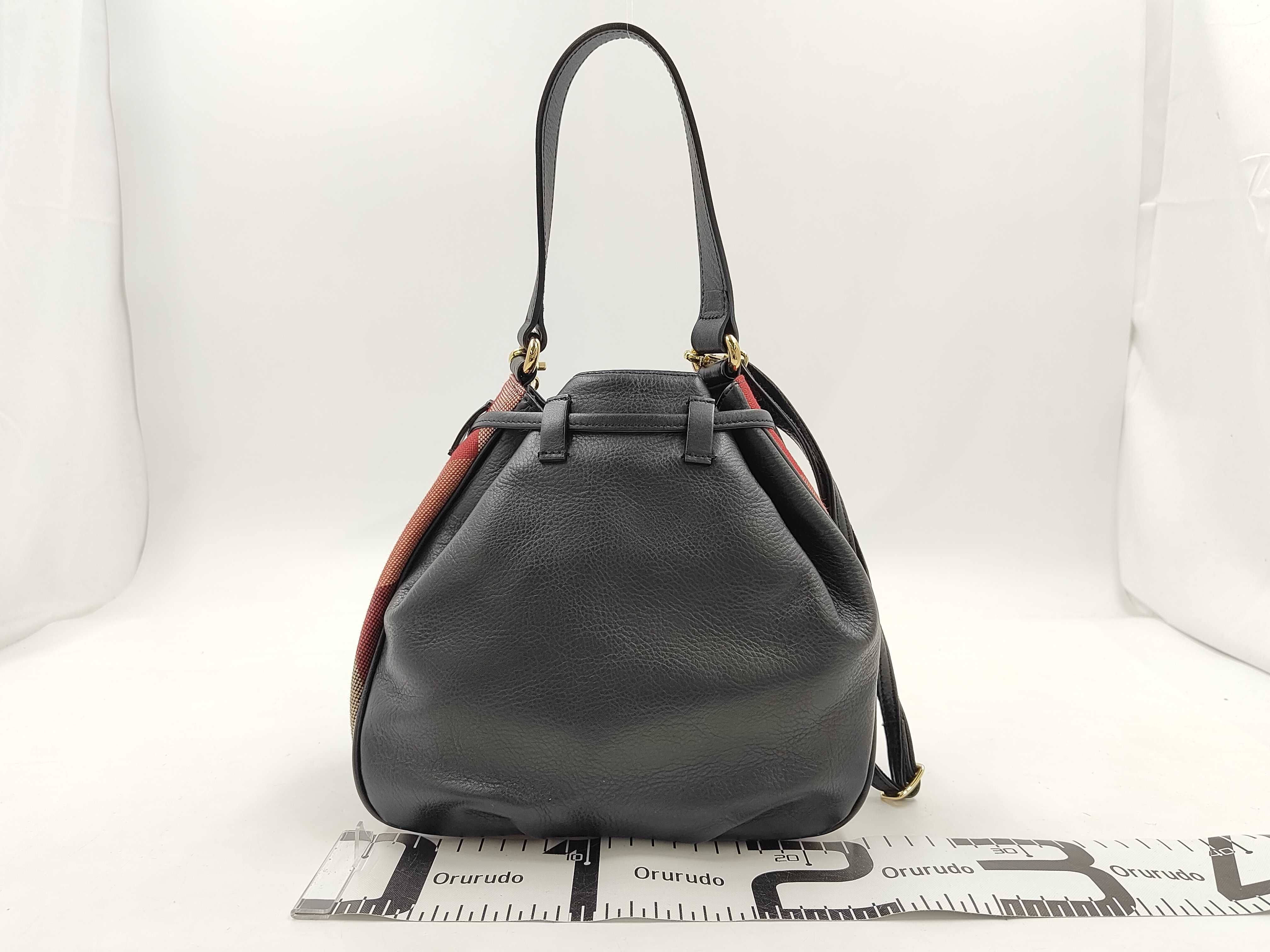 Blue Label Nova Check Drawstring 2-Way Shoulder Bag with Strap — view 2