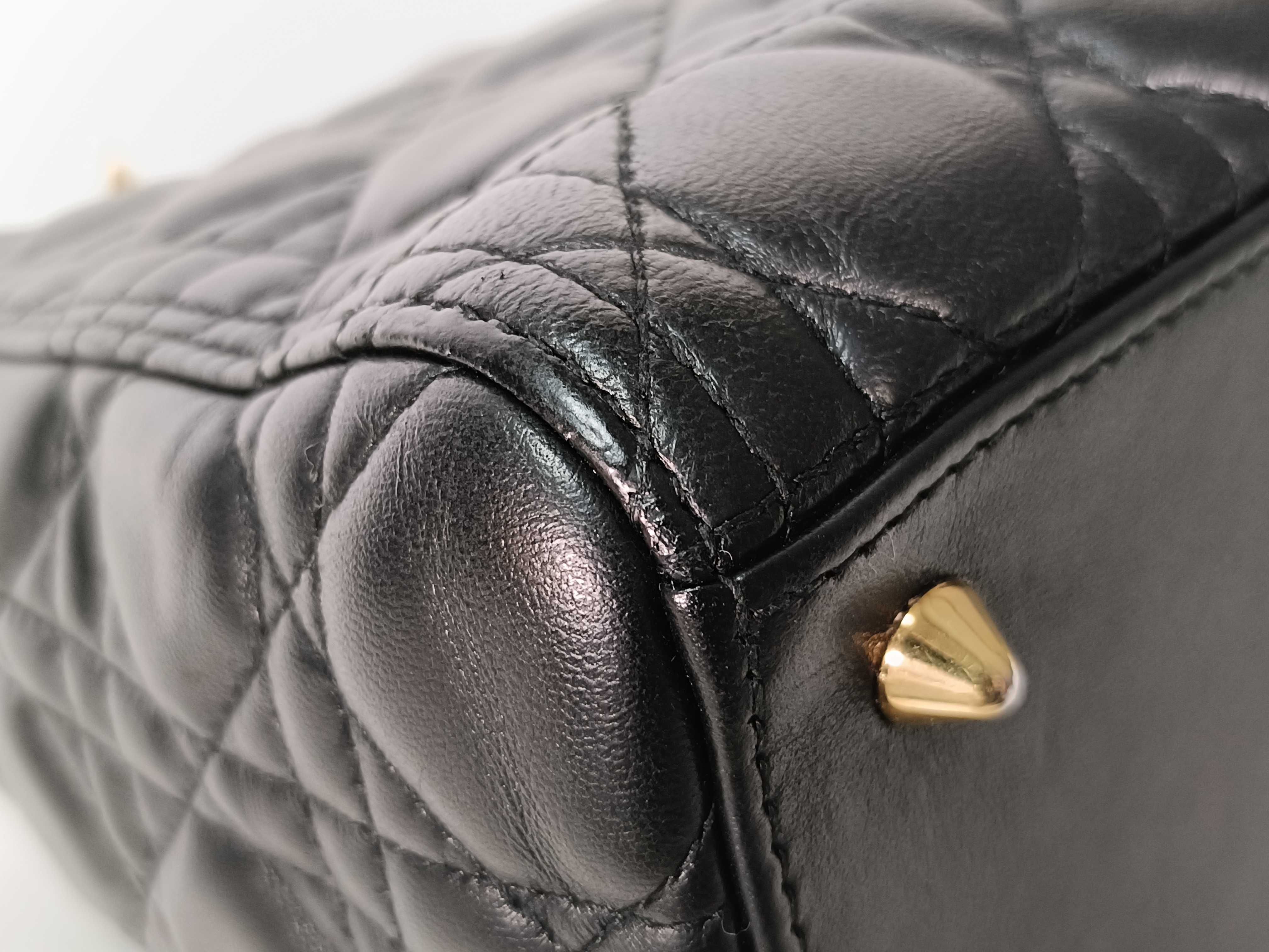 Lady Dior Black Cannage Lambskin Medium Handbag with Gold Hardware — view 4