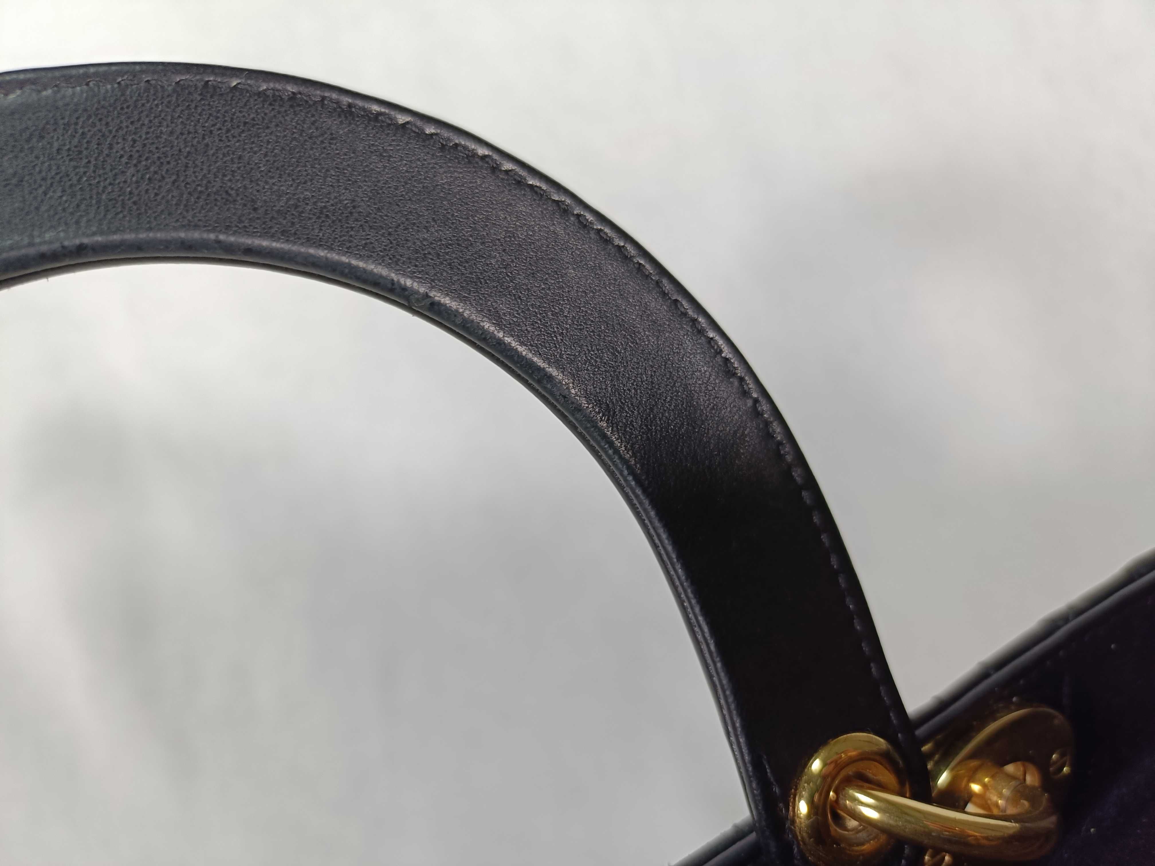 Lady Dior Black Cannage Lambskin Medium Handbag with Gold Hardware — view 7