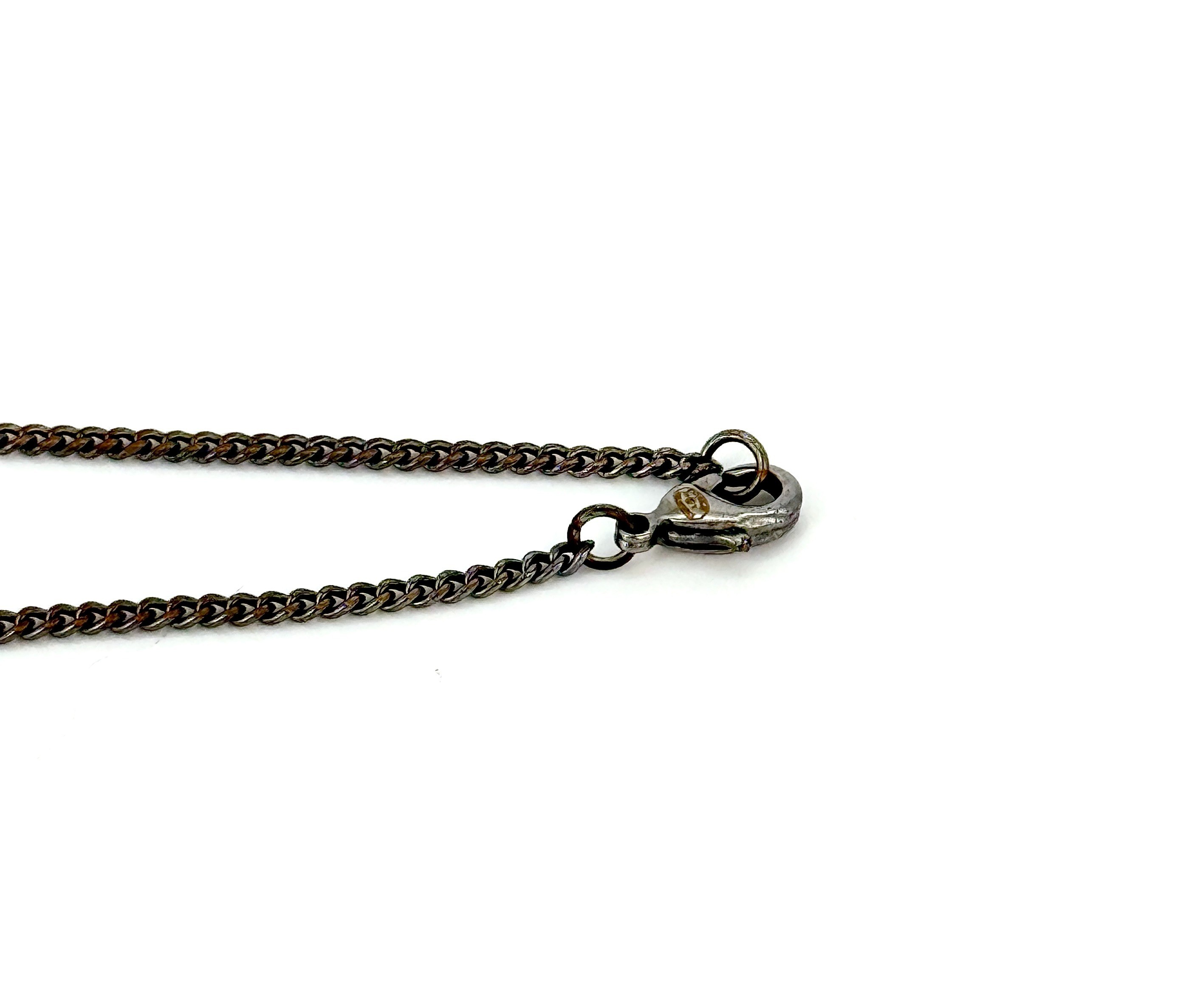 Coco Mark Rhinestone Necklace/Pendant - Black x Clear (Precious Metal) — view 6