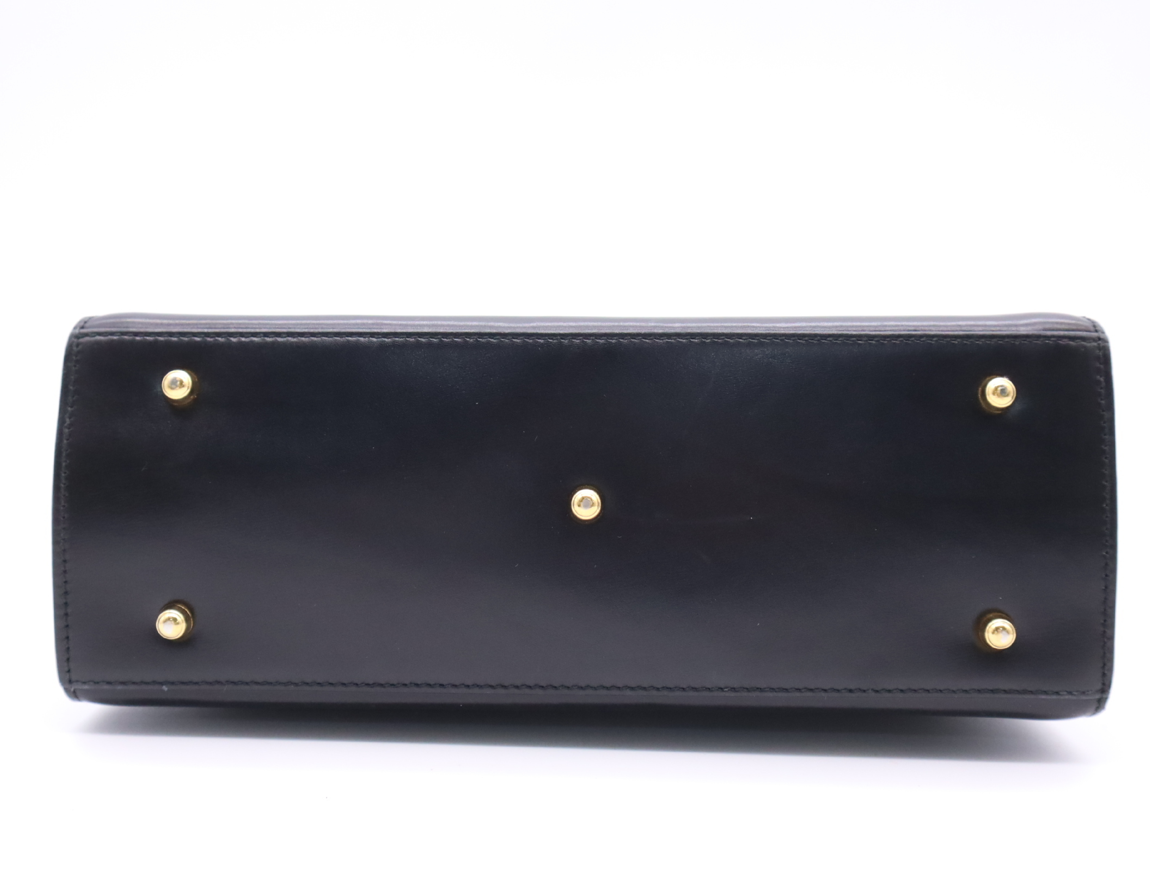 000.26.0258 Leather Lady Lock Handbag, Black with Gold Hardware, Includes Clochette and 2 Keys. — view 4