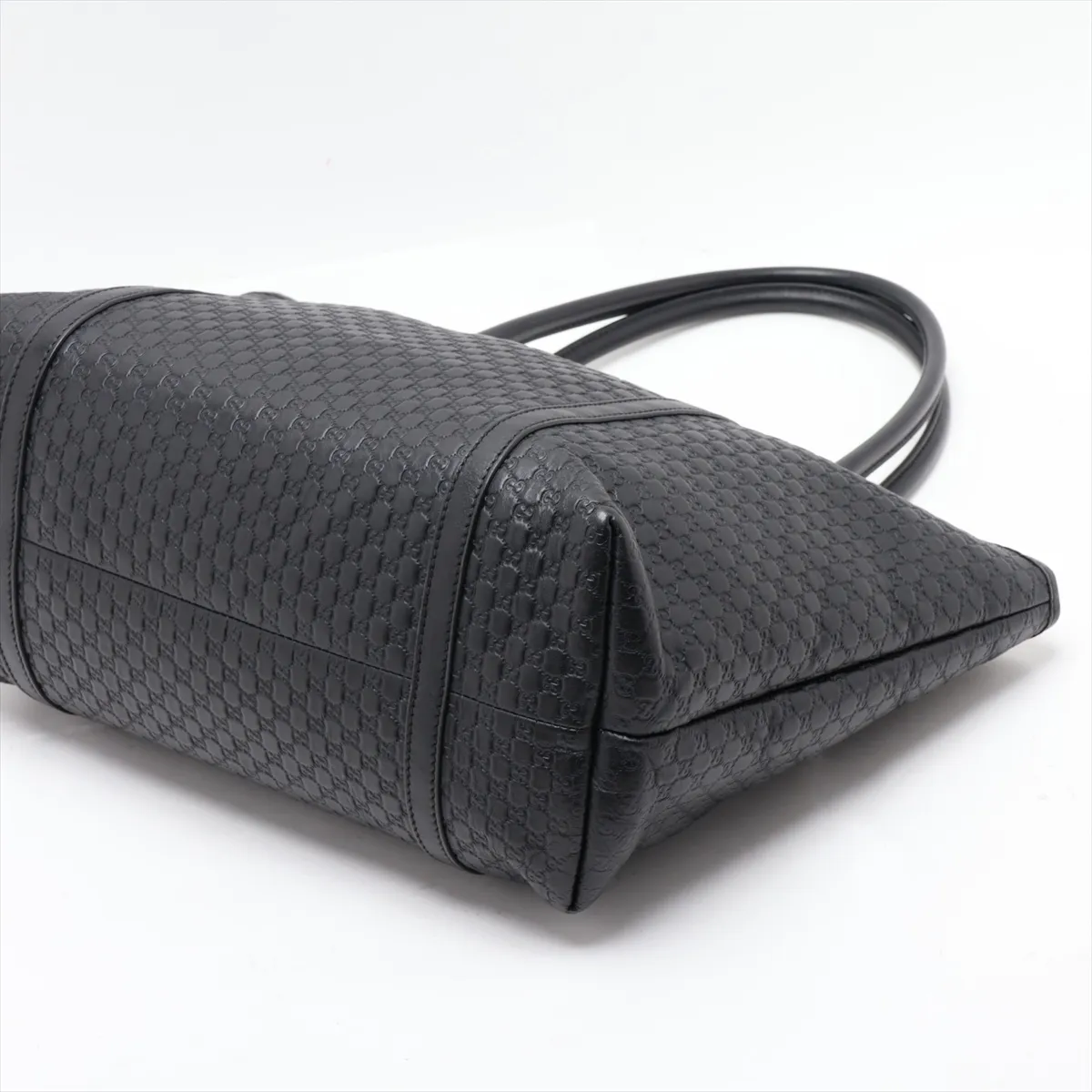 Microguccissima Leather Tote Bag, Black, 449647 (Outlet) — view 3
