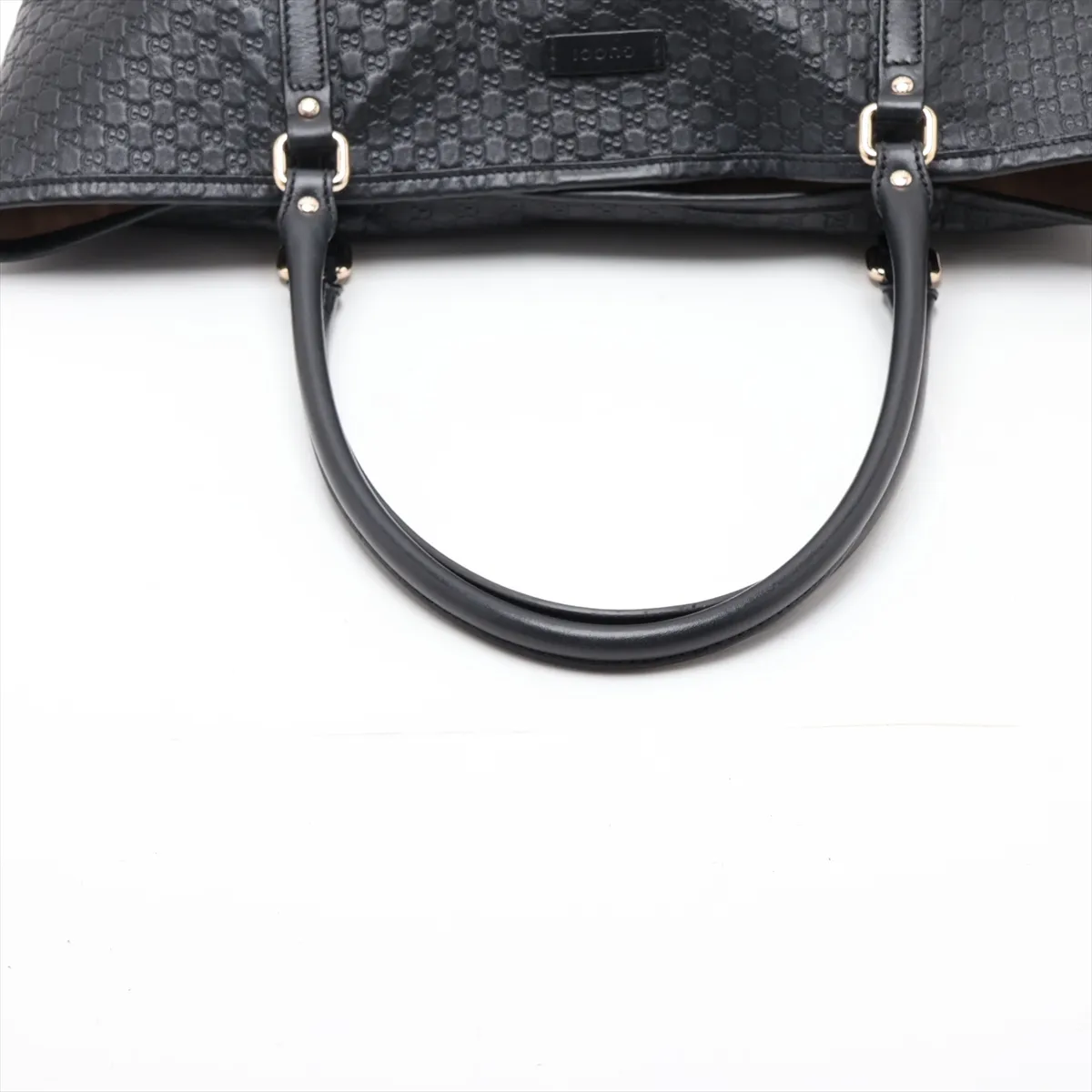 Microguccissima Leather Tote Bag, Black, 449647 (Outlet) — view 5