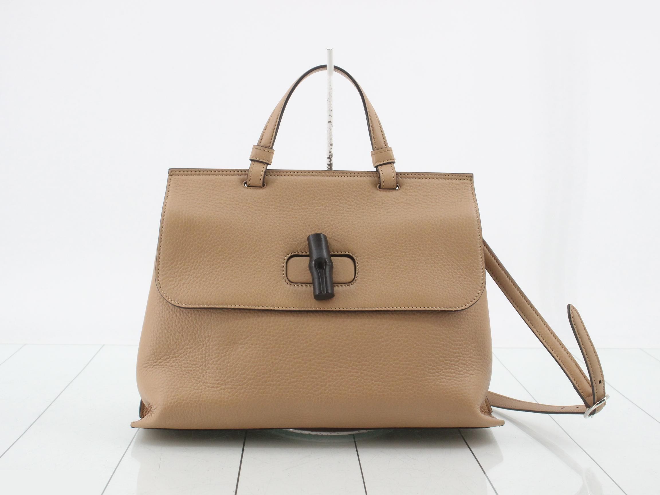 Bamboo Classic Leather Top Handle Bag