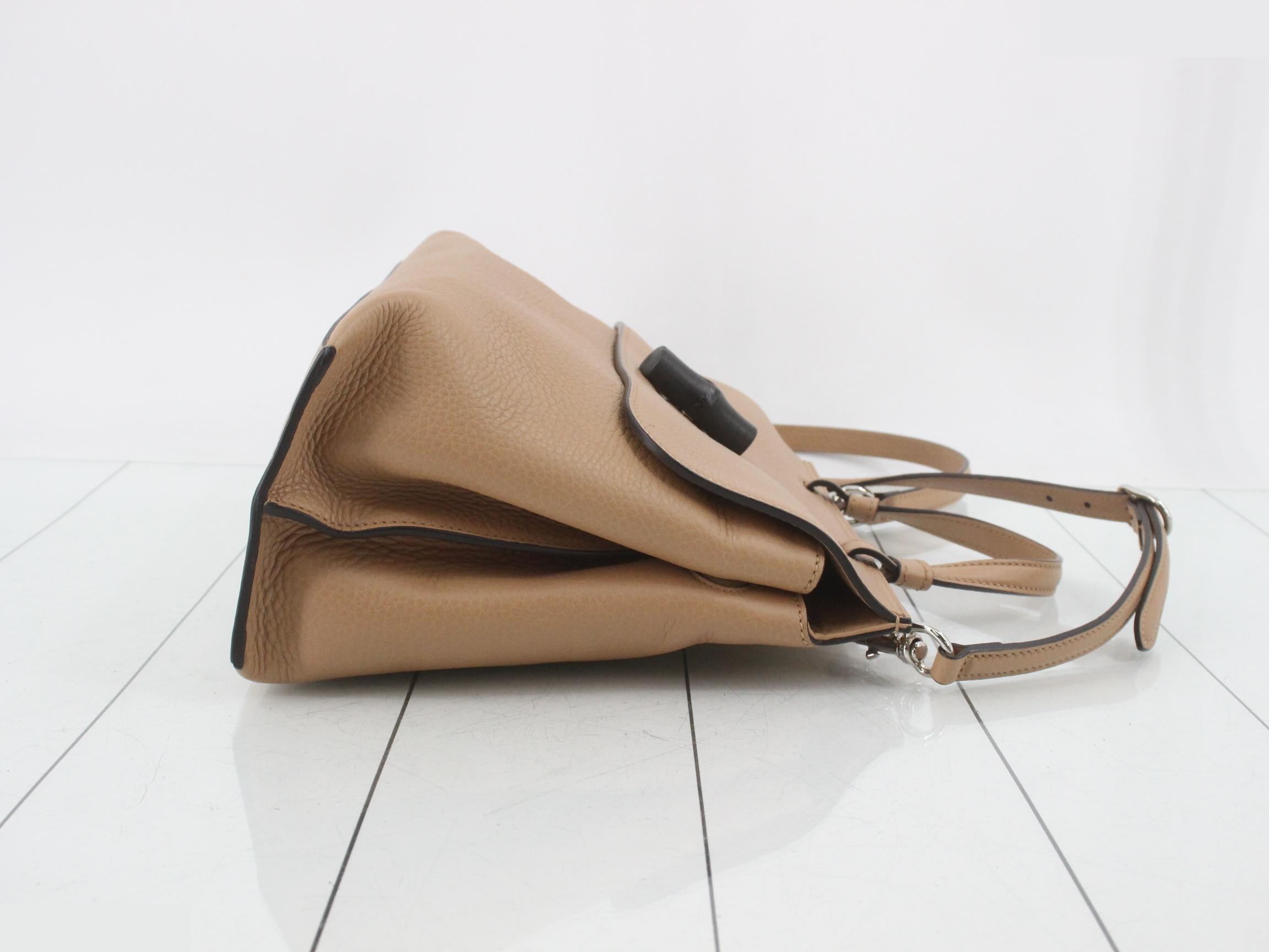Bamboo Classic Leather Top Handle Bag — view 3