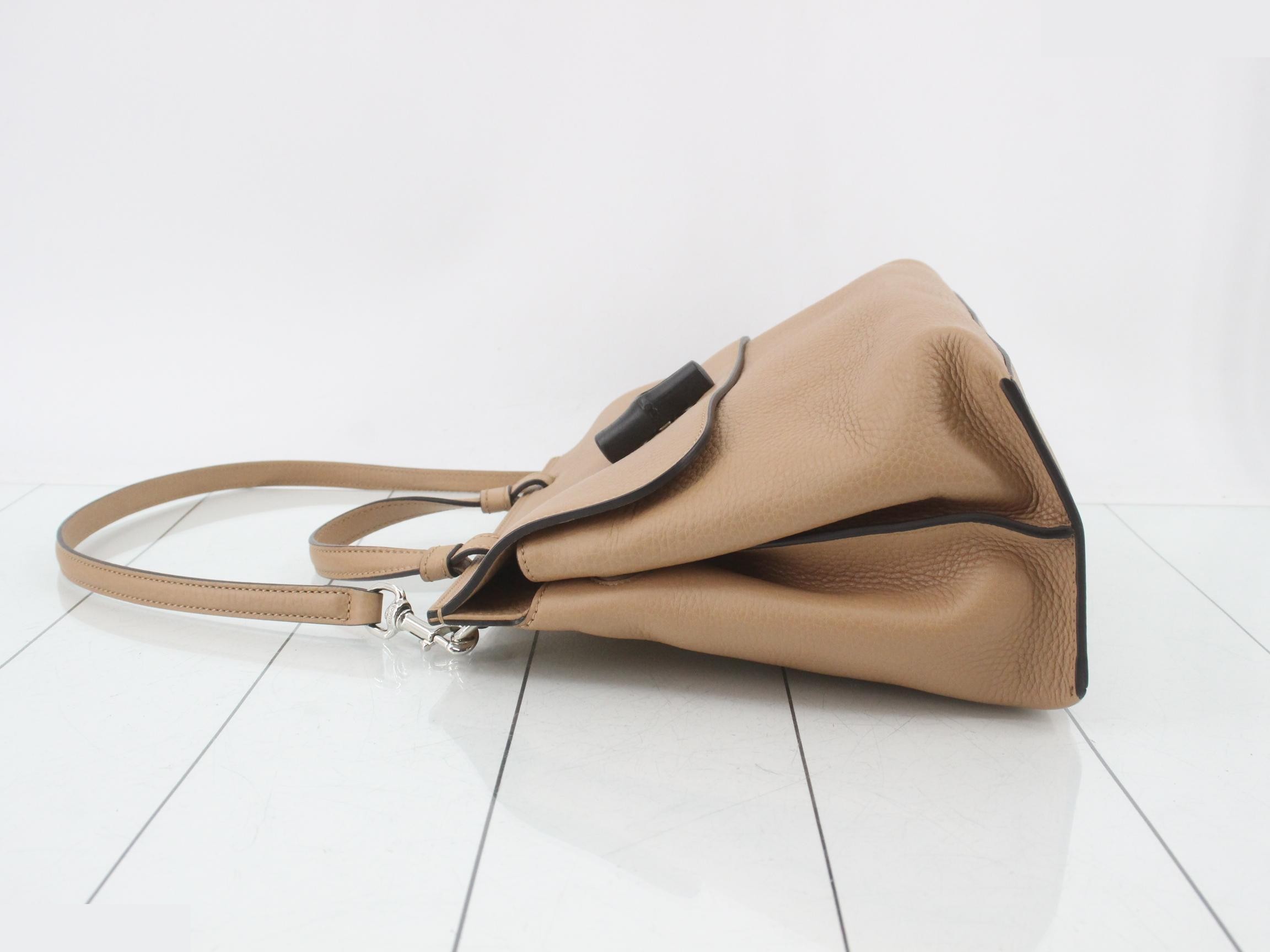 Bamboo Classic Leather Top Handle Bag — view 4