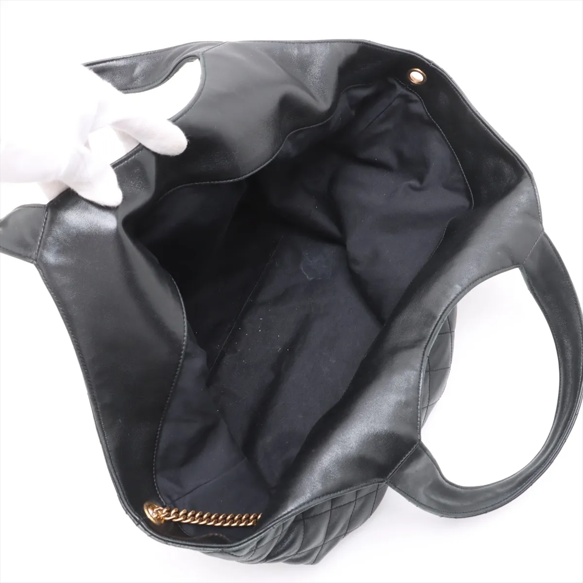 Icare Leather Tote Bag, Black, 698651 — view 7