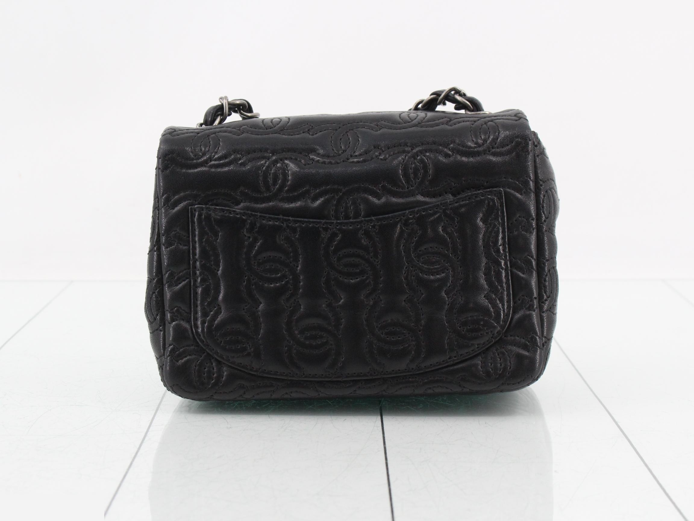 Embossed Square Mini Matelassé Chain Shoulder Bag — view 2