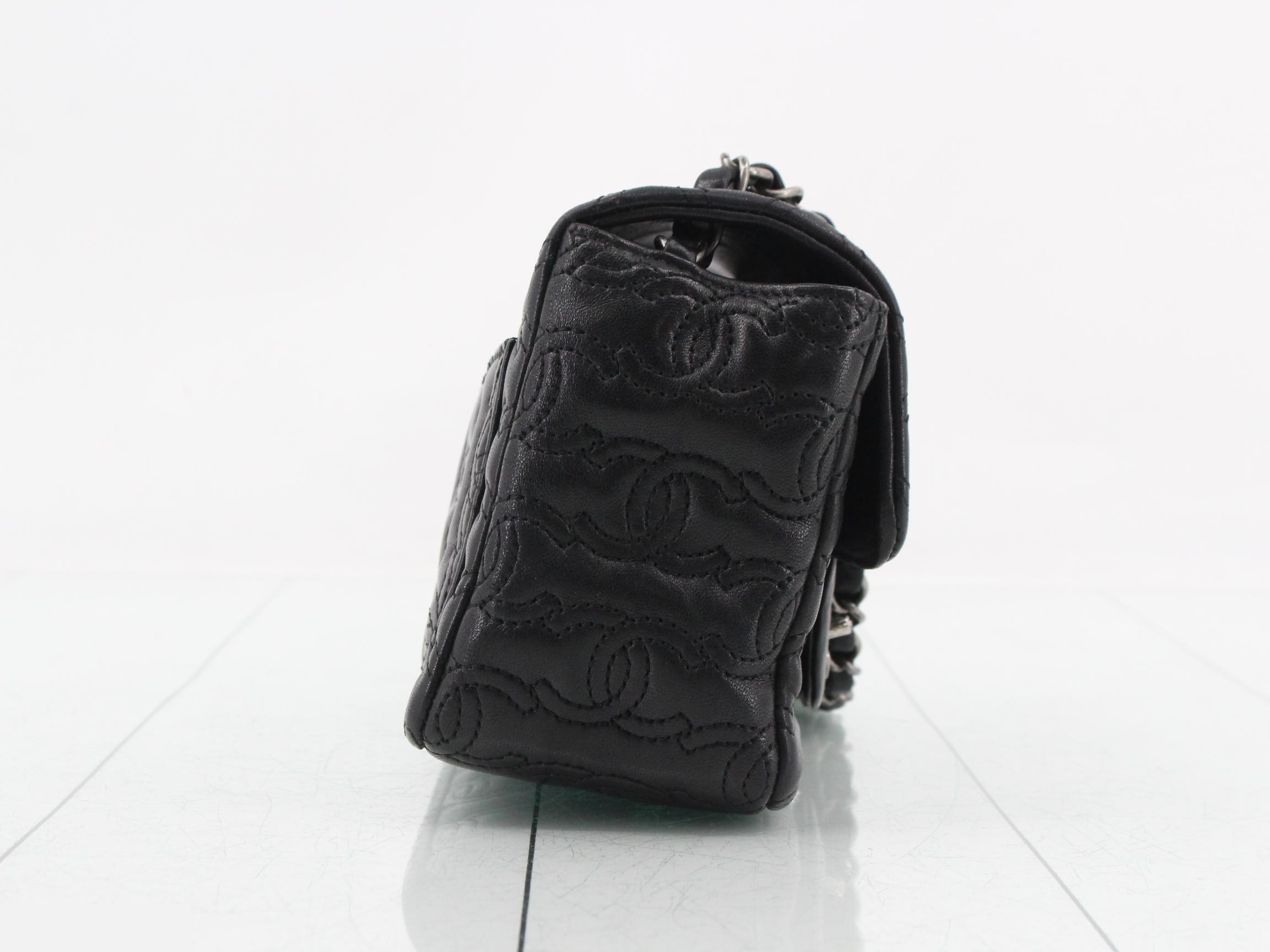 Embossed Square Mini Matelassé Chain Shoulder Bag — view 4