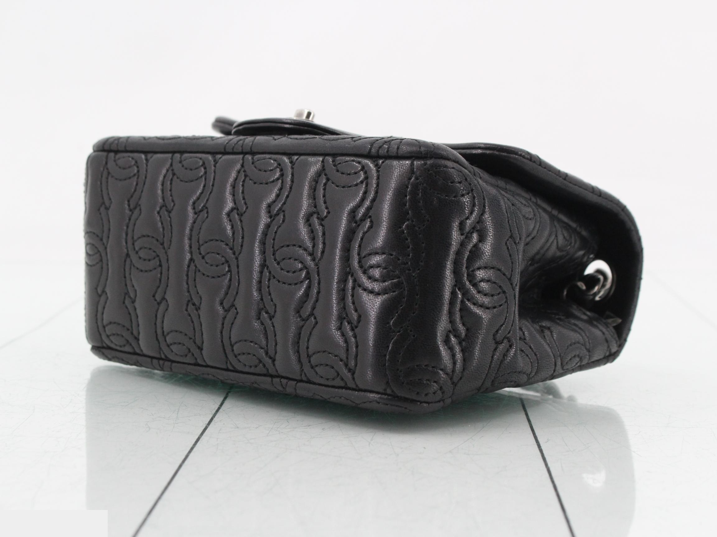 Embossed Square Mini Matelassé Chain Shoulder Bag — view 6