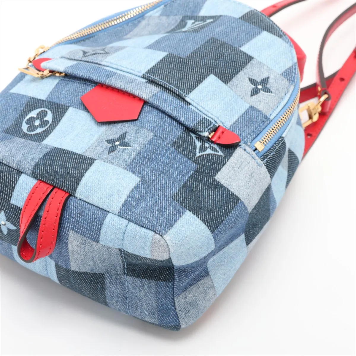 Monogram Denim Palm Springs Mini M45043 CA0220 Blue (RFID detected) — view 3