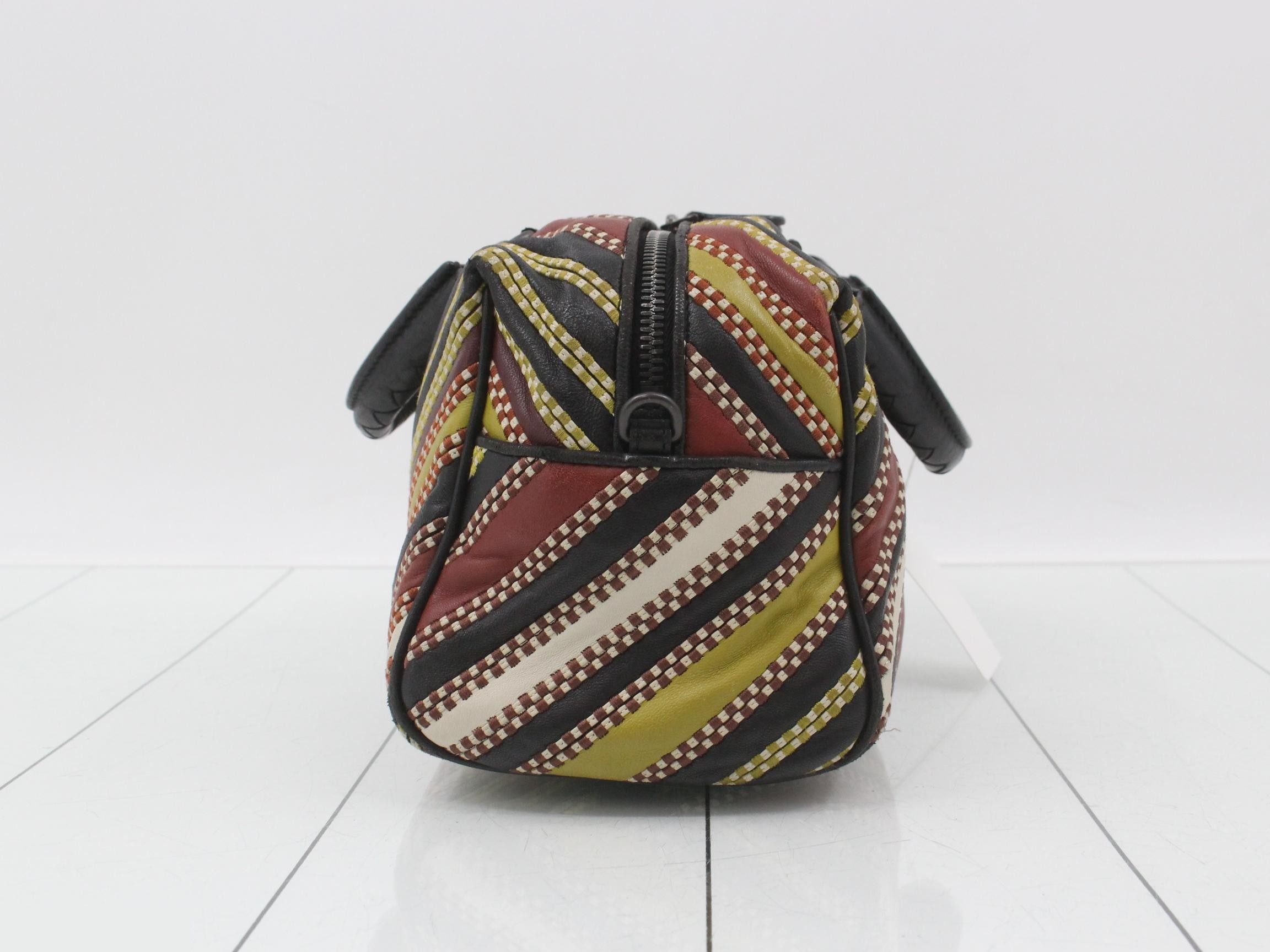 Leather 2-Way Handbag, Multicolor — view 3