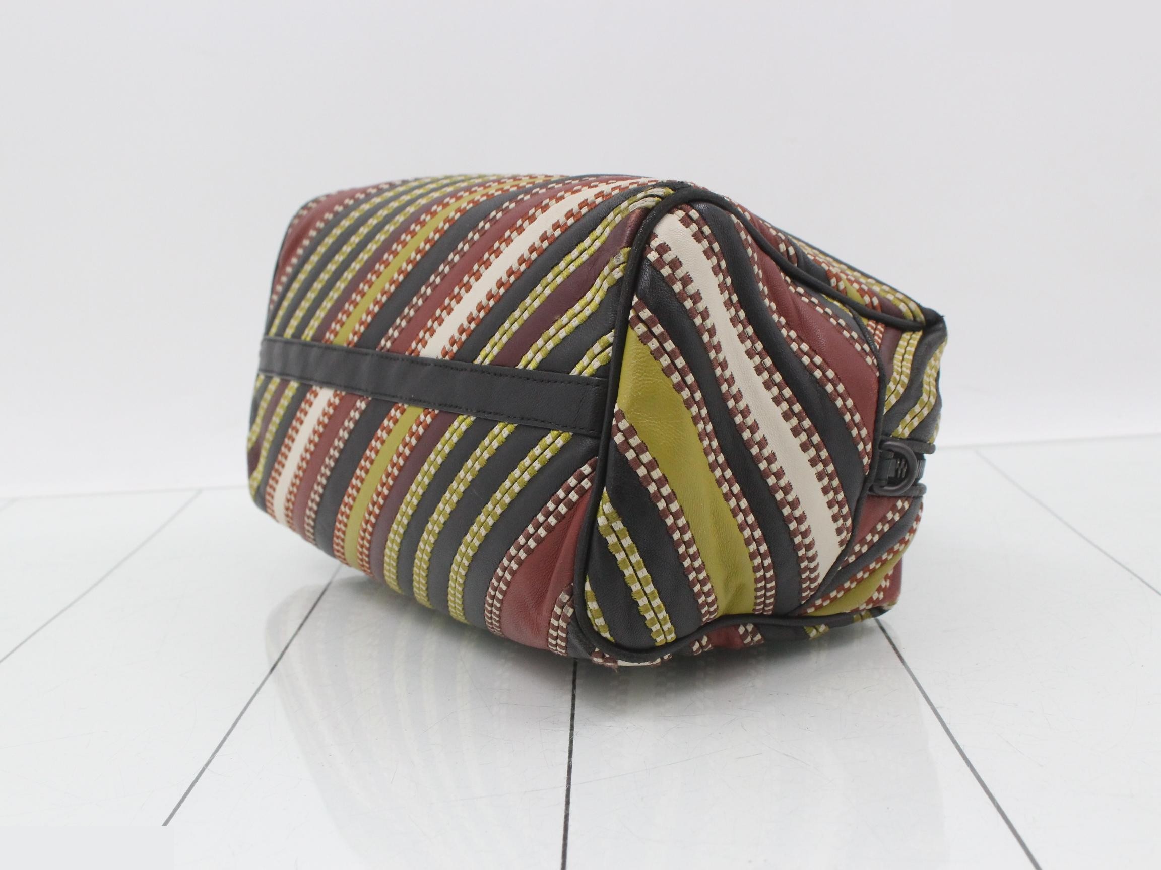 Leather 2-Way Handbag, Multicolor — view 6
