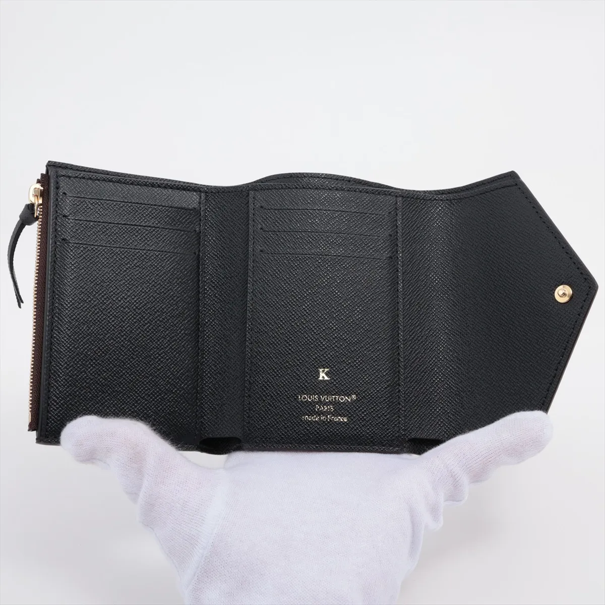 Monogram Reverse Portefeuille Victorine M81557 Black x Brown Compact Wallet with Initials, RFID Detectable. — view 4