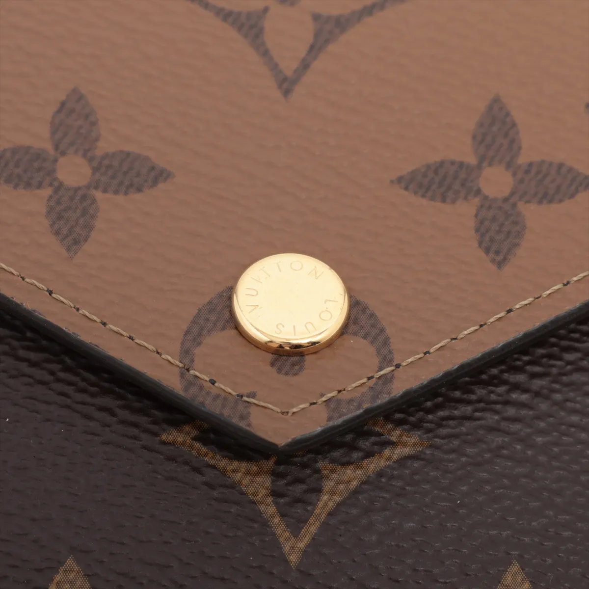 Monogram Reverse Portefeuille Victorine M81557 Black x Brown Compact Wallet with Initials, RFID Detectable. — view 9