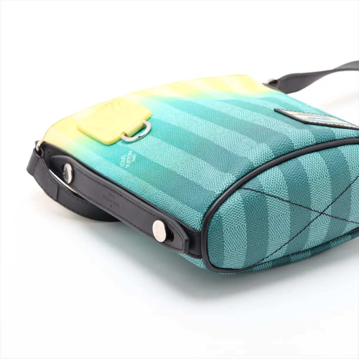 Damier Stripe Sac Marin Messenger Bag M59920 Green x Yellow (RFID detected) — view 4