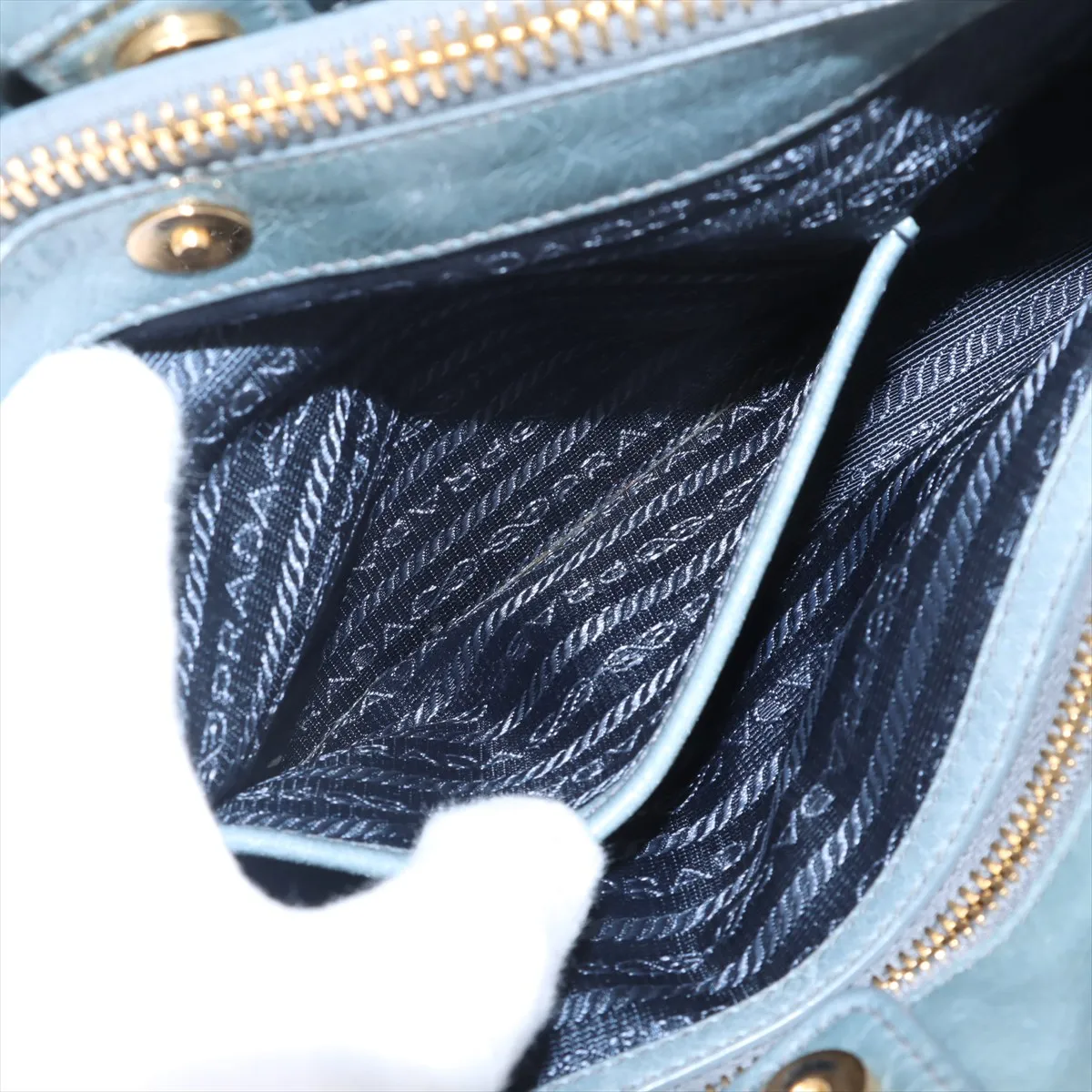 Vitello Shine Leather 2WAY Handbag Green — view 11
