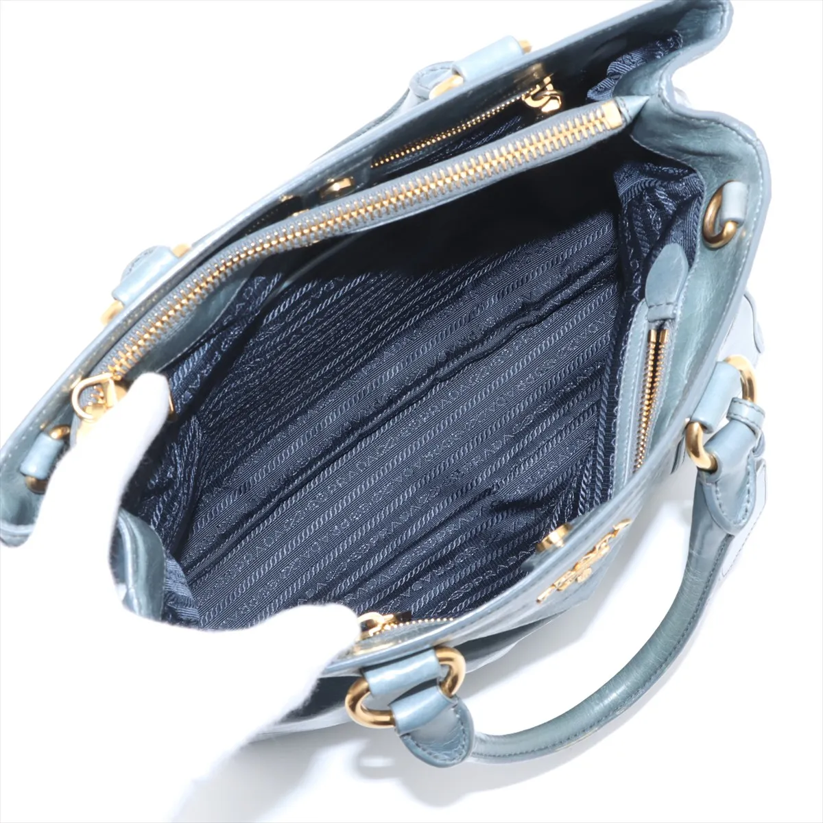 Vitello Shine Leather 2WAY Handbag Green — view 8