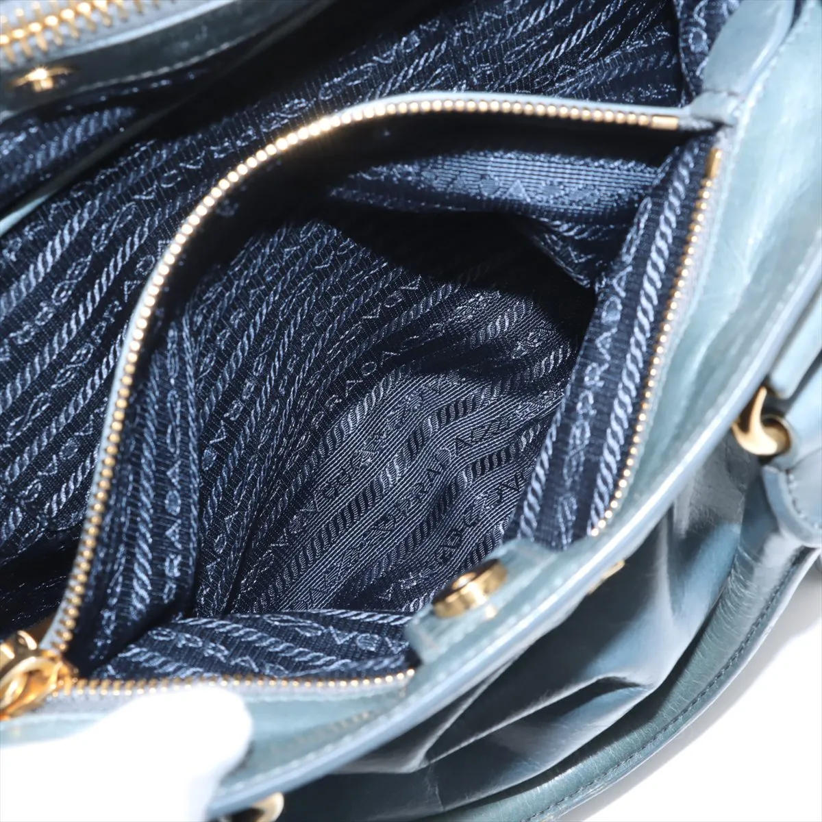 Vitello Shine Leather 2WAY Handbag Green — view 10