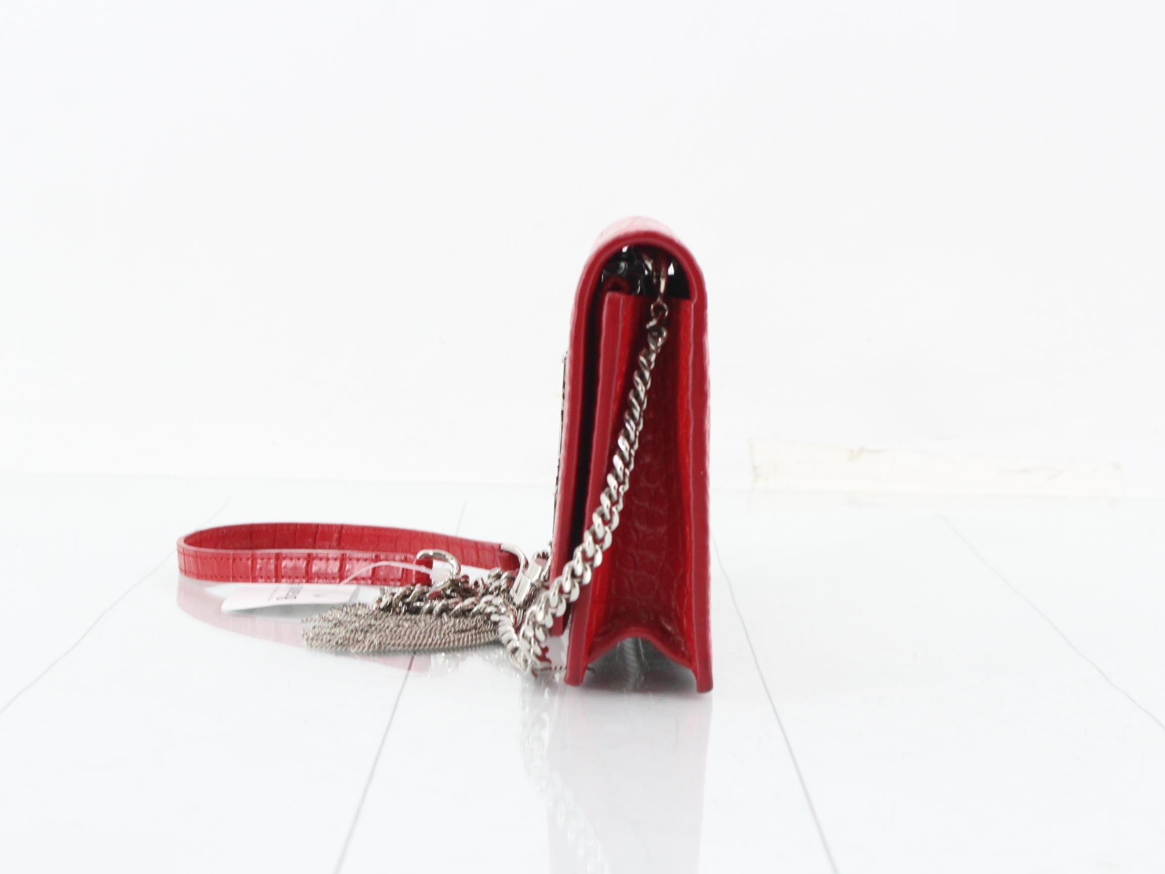 Kate Tassel Chain Shoulder Bag, Leather, Red — view 3