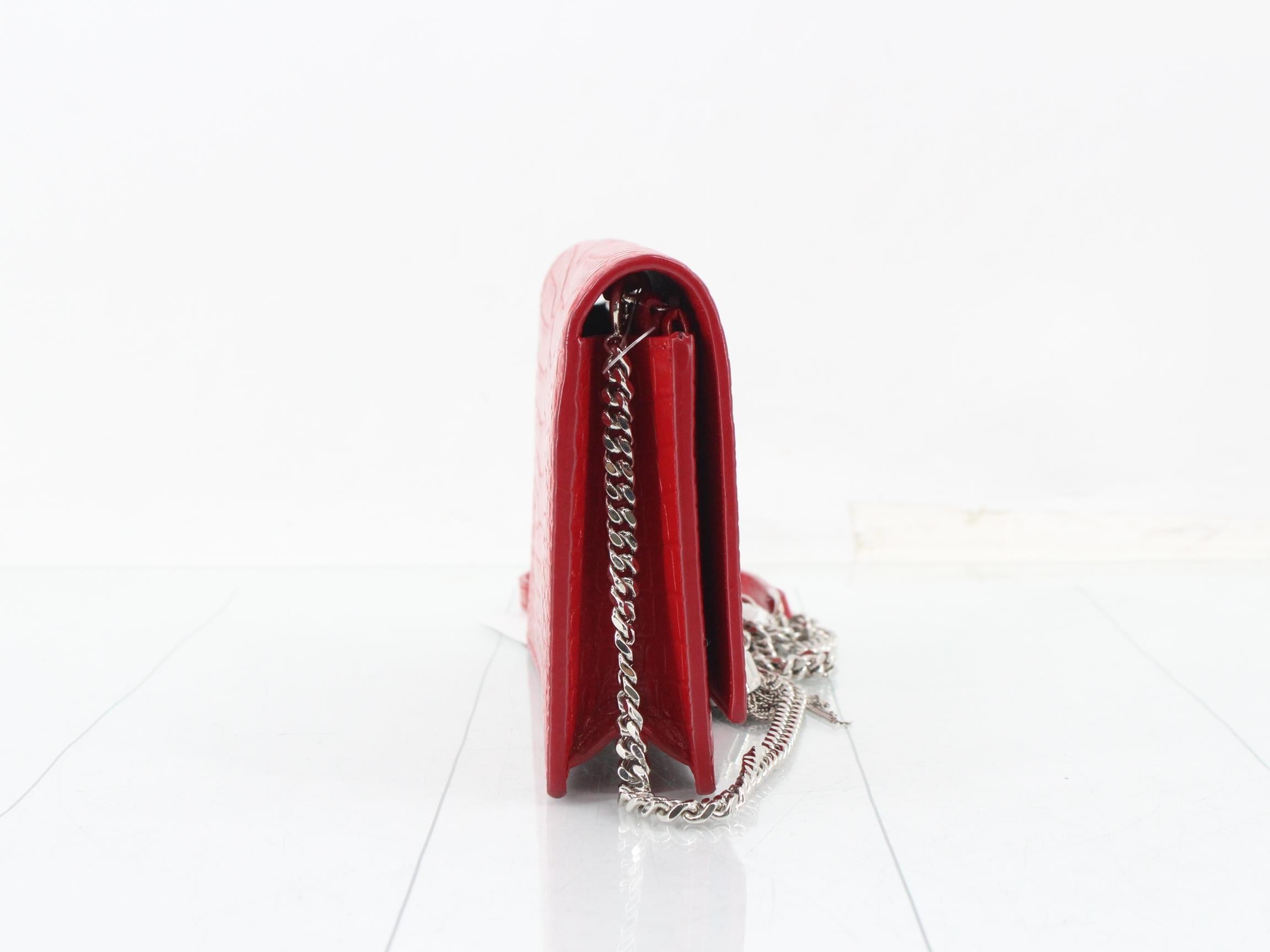 Kate Tassel Chain Shoulder Bag, Leather, Red — view 4