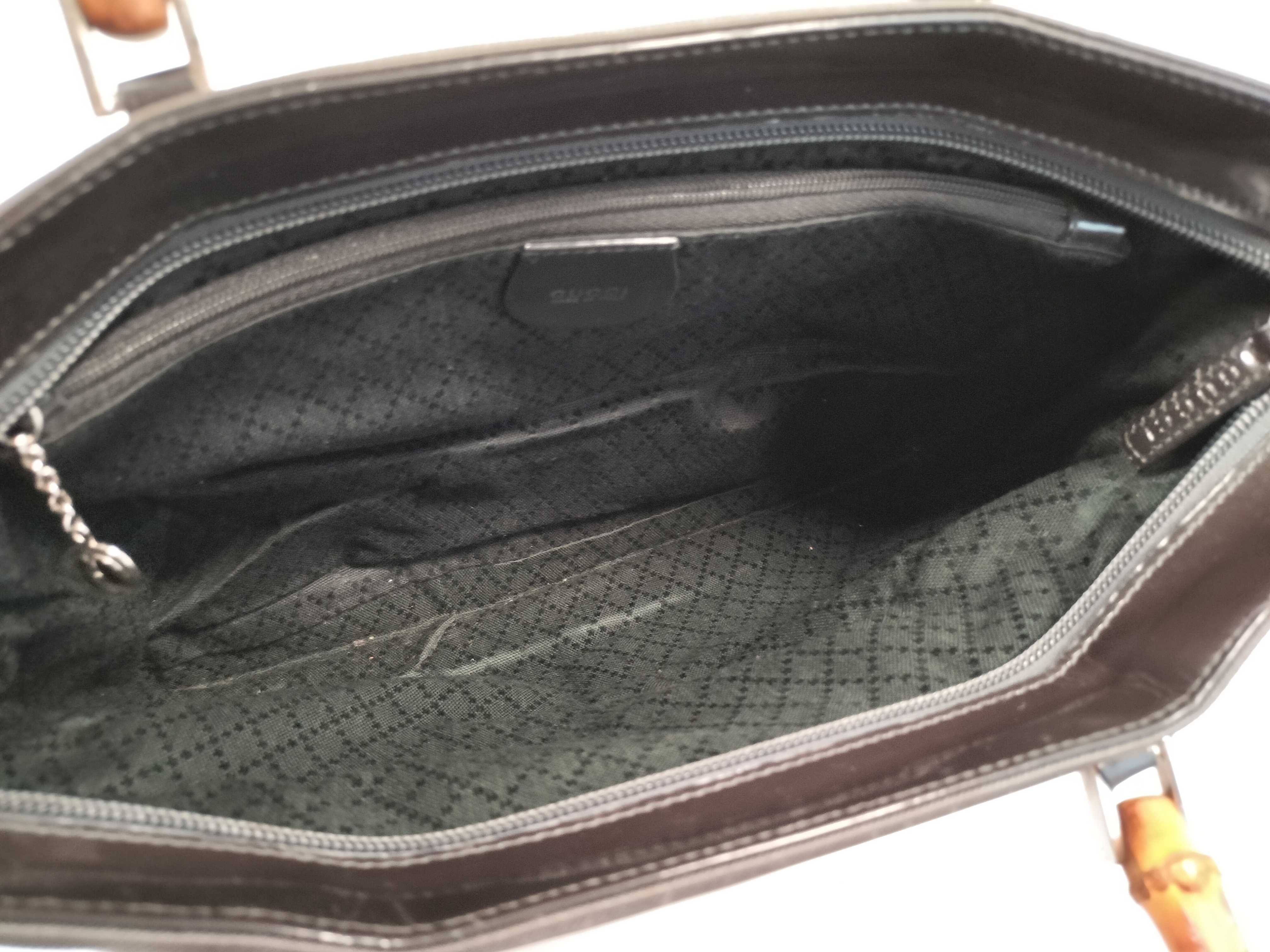 Bamboo / Bamboo 2-way Handbag / 001.2855 / Nylon x Enamel / Black x Green / Silver Hardware Handbag — view 11