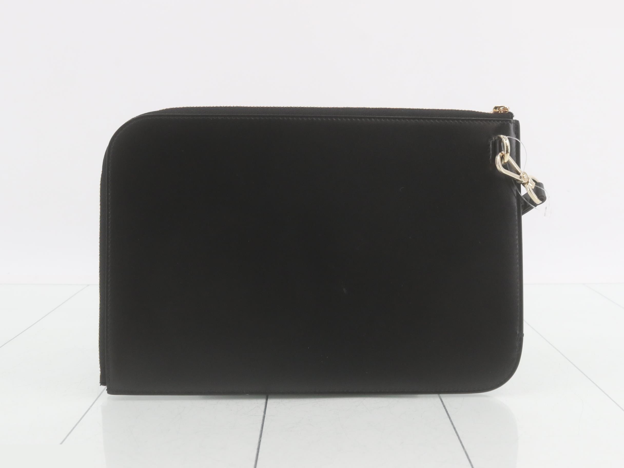 Double C Clutch Bag, Leather, Black — view 2